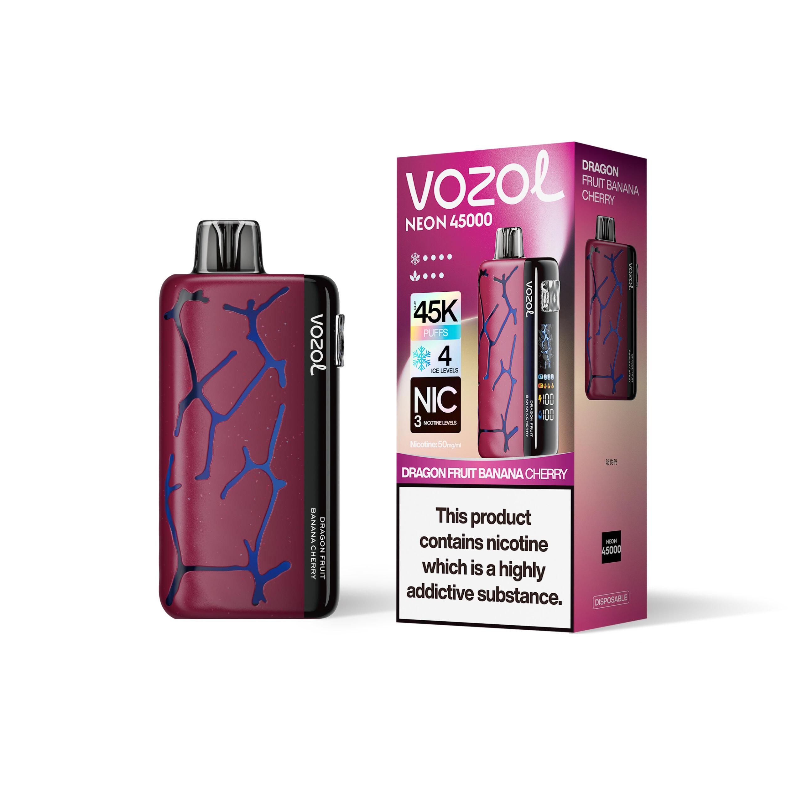 Vozol Neon 45000 Dragon Fruit Banana Cherry