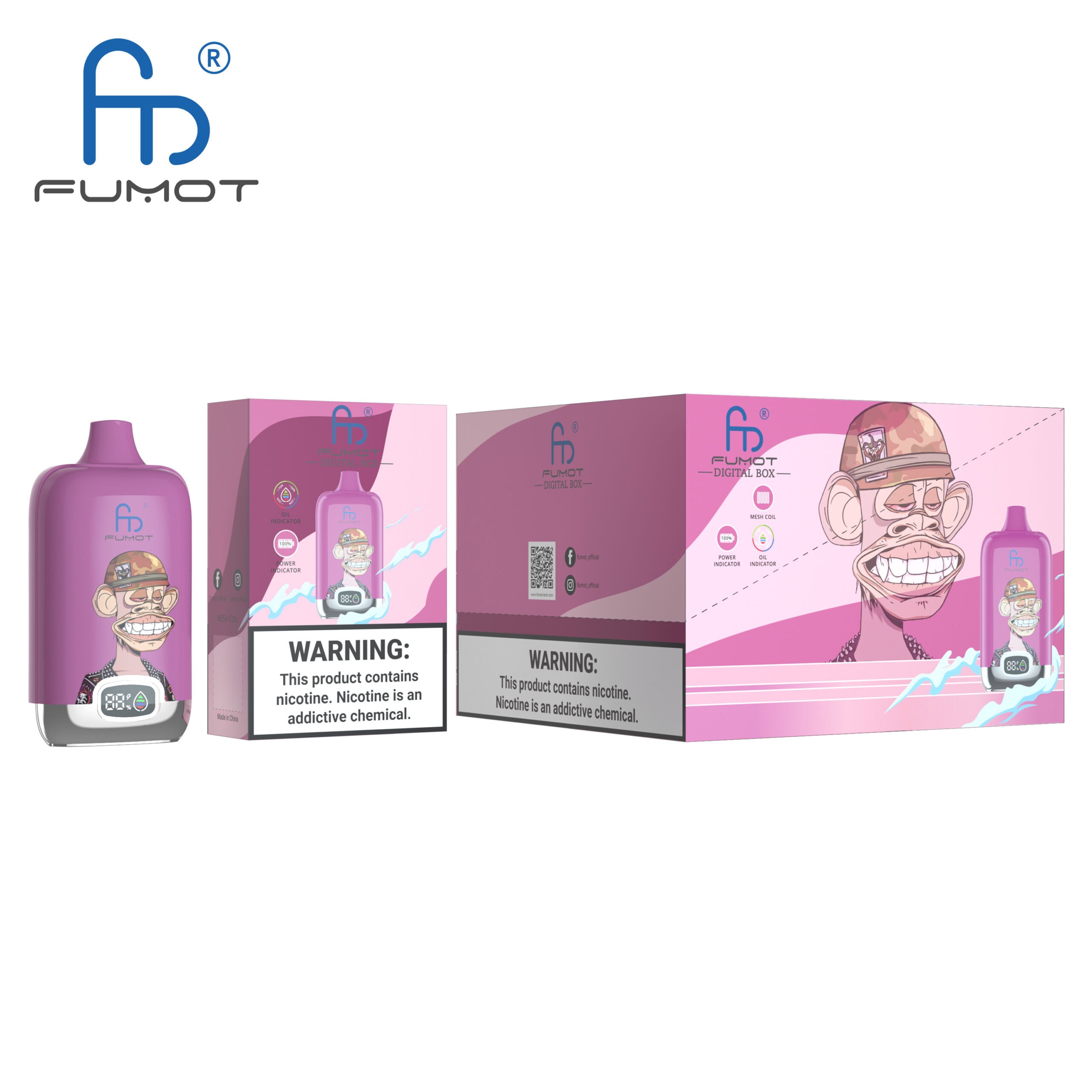 Fumot Digital Box 12000 Blue Sour Raspberry – Bild 3