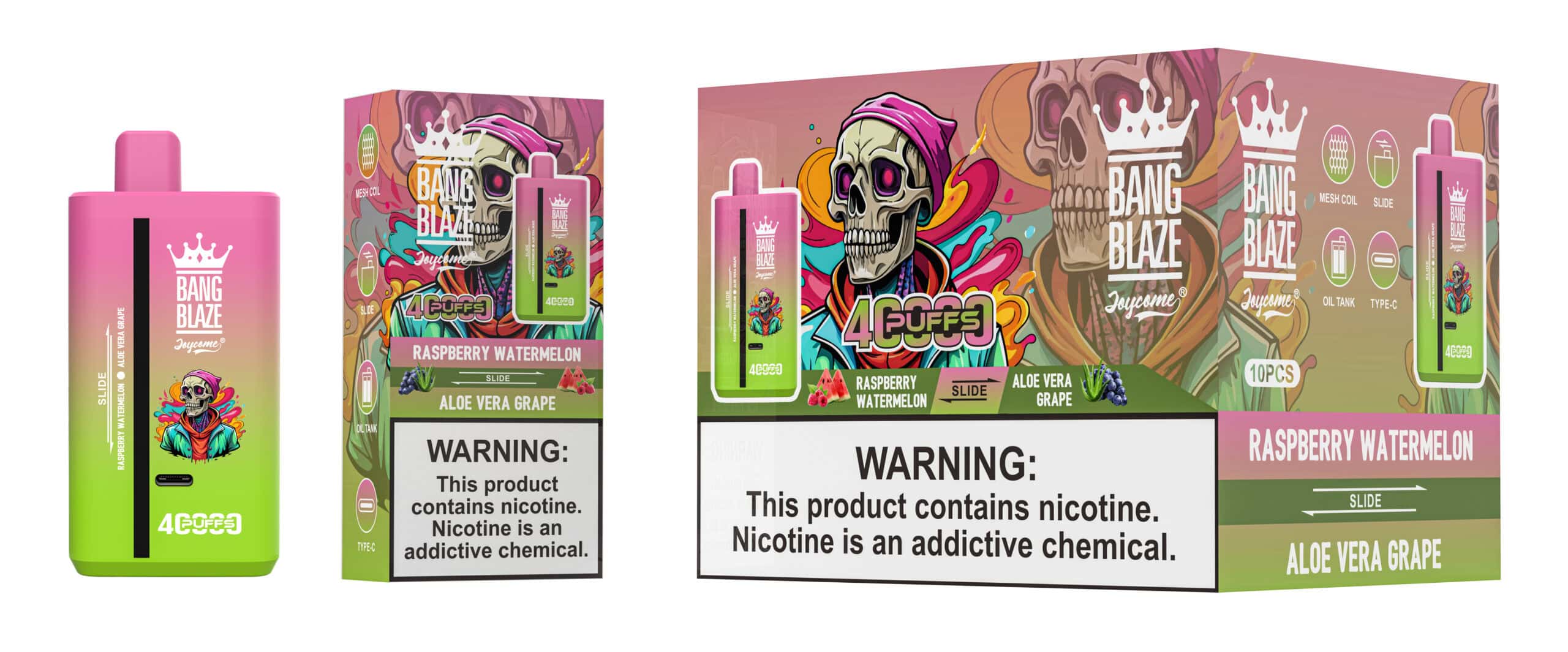 Bang Blaze 40000 Raspberry Watermelon & Aloe Vera Grape – Bild 2