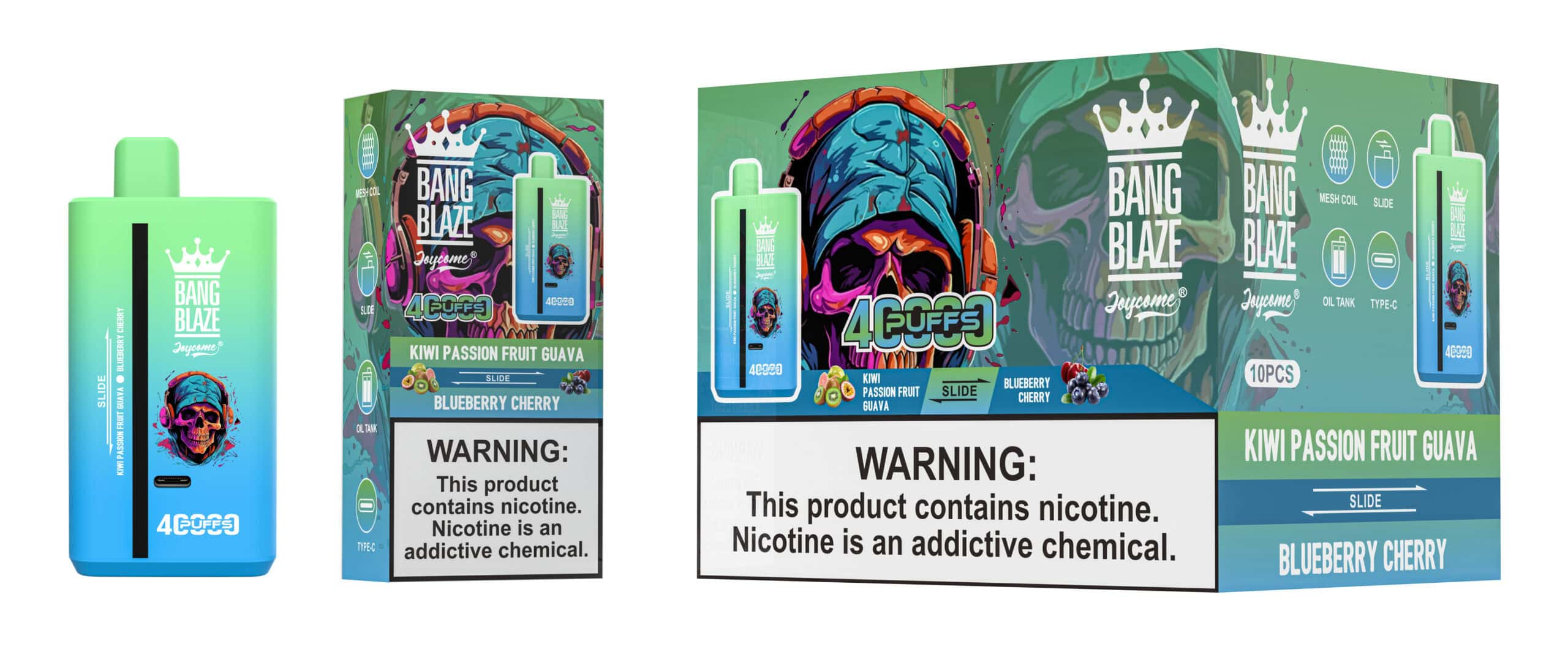 Bang Blaze 40000 Kiwi Passion Fruit Guava & Blueberry Cherry – Bild 2