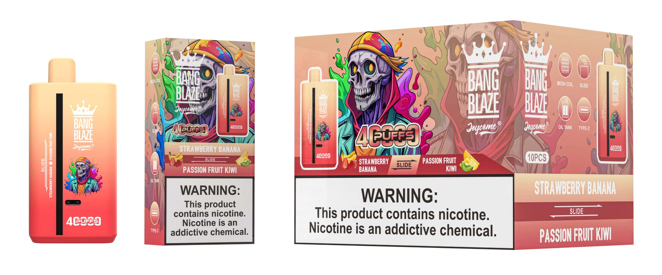Bang Blaze 40000 Strawberry Banana & Passion Fruit Kiwi – Bild 2