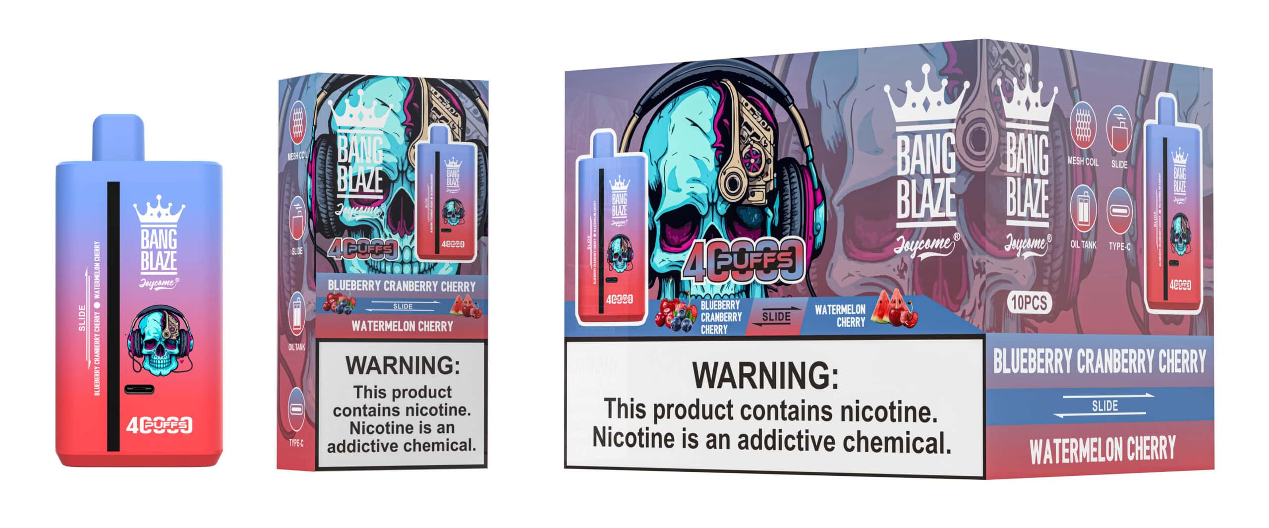 Bang Blaze 40000 Blueberry Cranberry Cherry & Watermelon Cherry – Bild 2