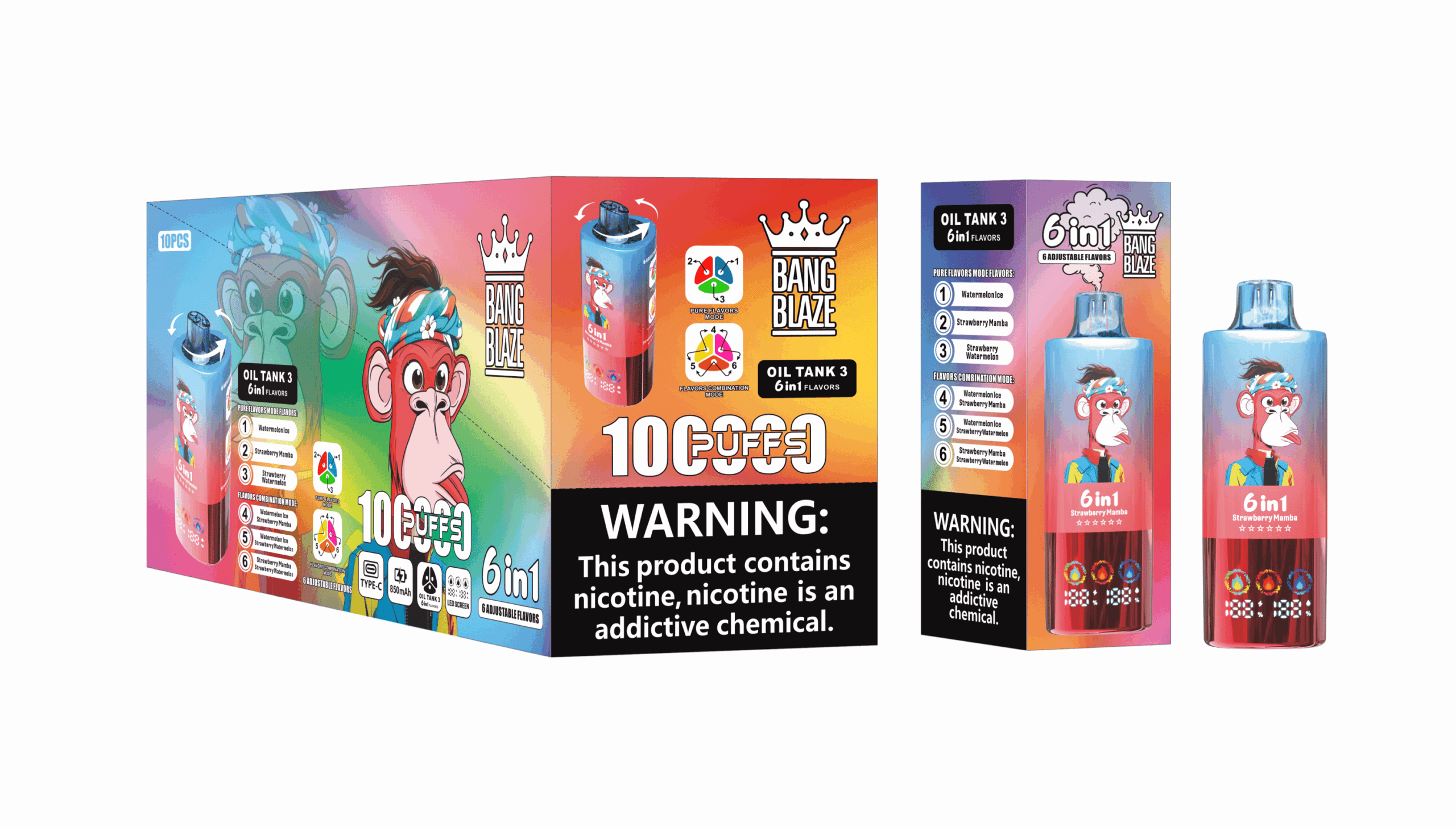 Bang Blaze 100K Watermelon Ice & Strawberry Mamba & Strawberry Watermelon