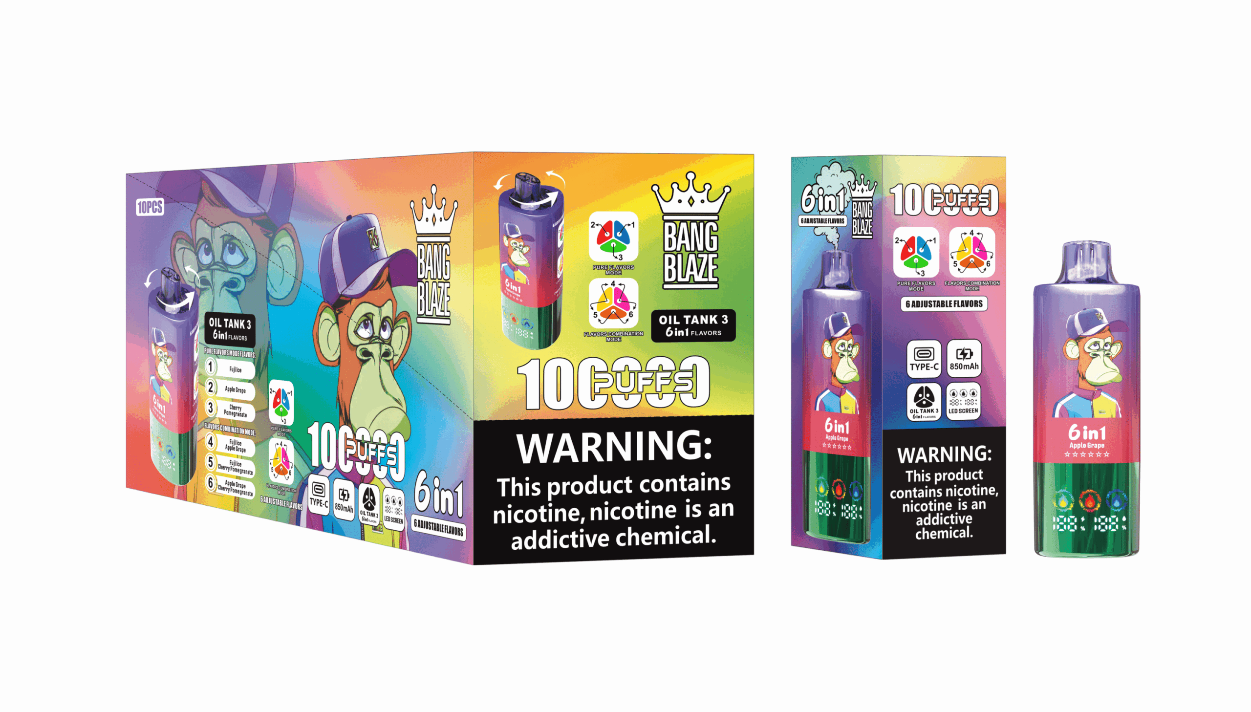 Bang Blaze 100K Fuji Ice & Apple Grape & Cherry Pomegranate