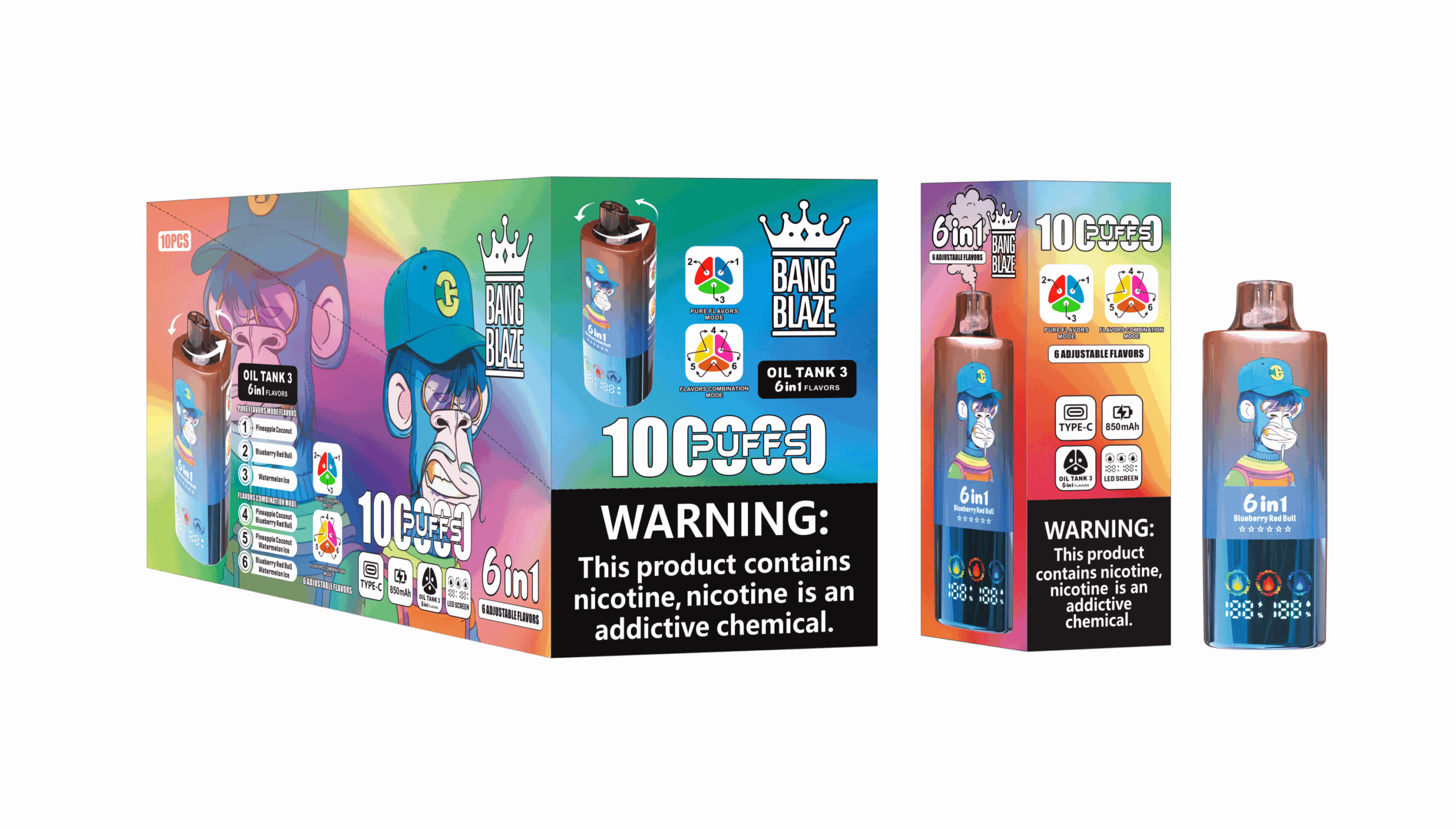 Bang Blaze 100K Pineapple Coconut & Blueberry Red Bull & Watermelon Ice