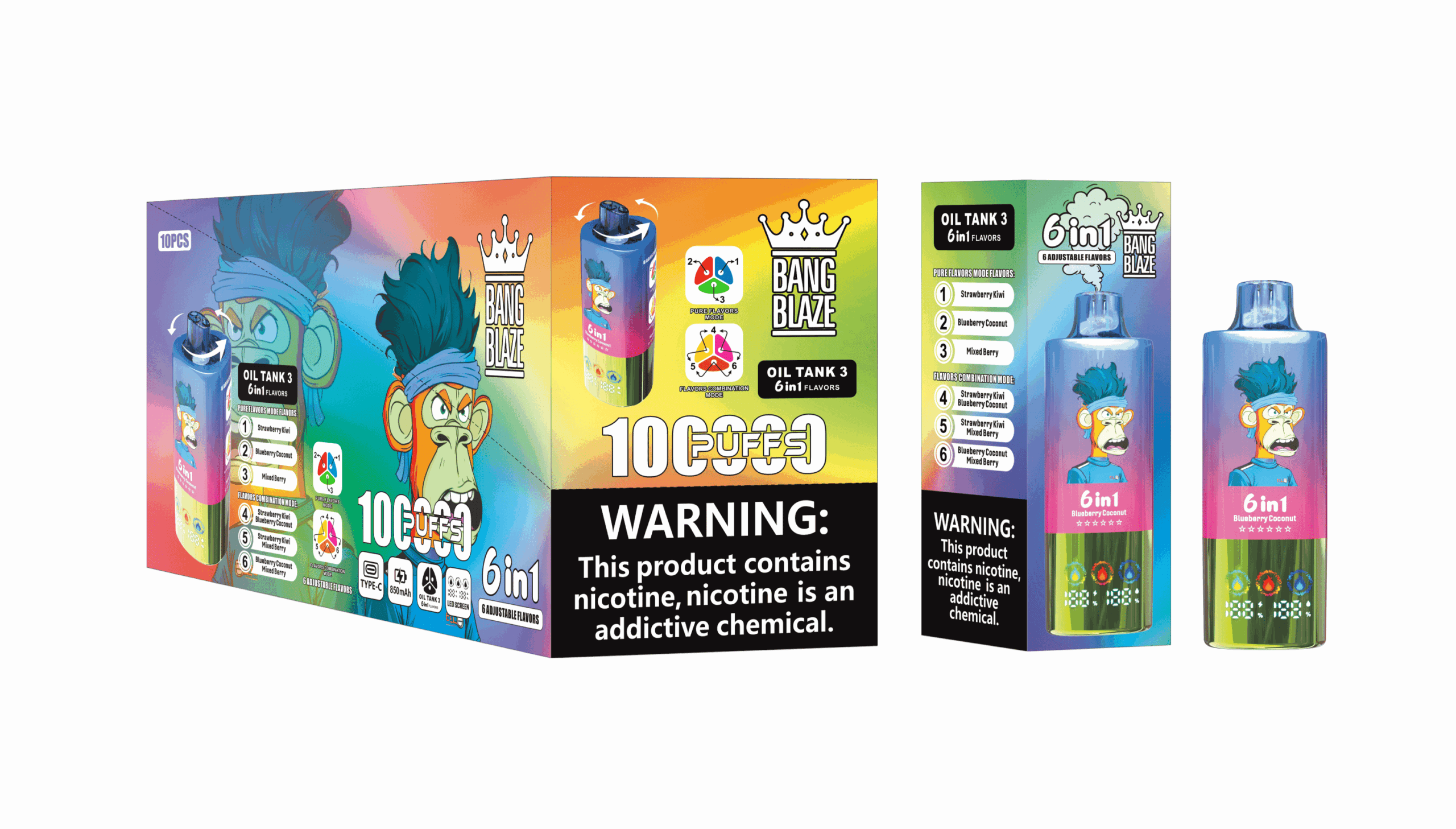 Bang Blaze 100K Strawberry Kiwi & Blueberry Coconut & Mixed Berry