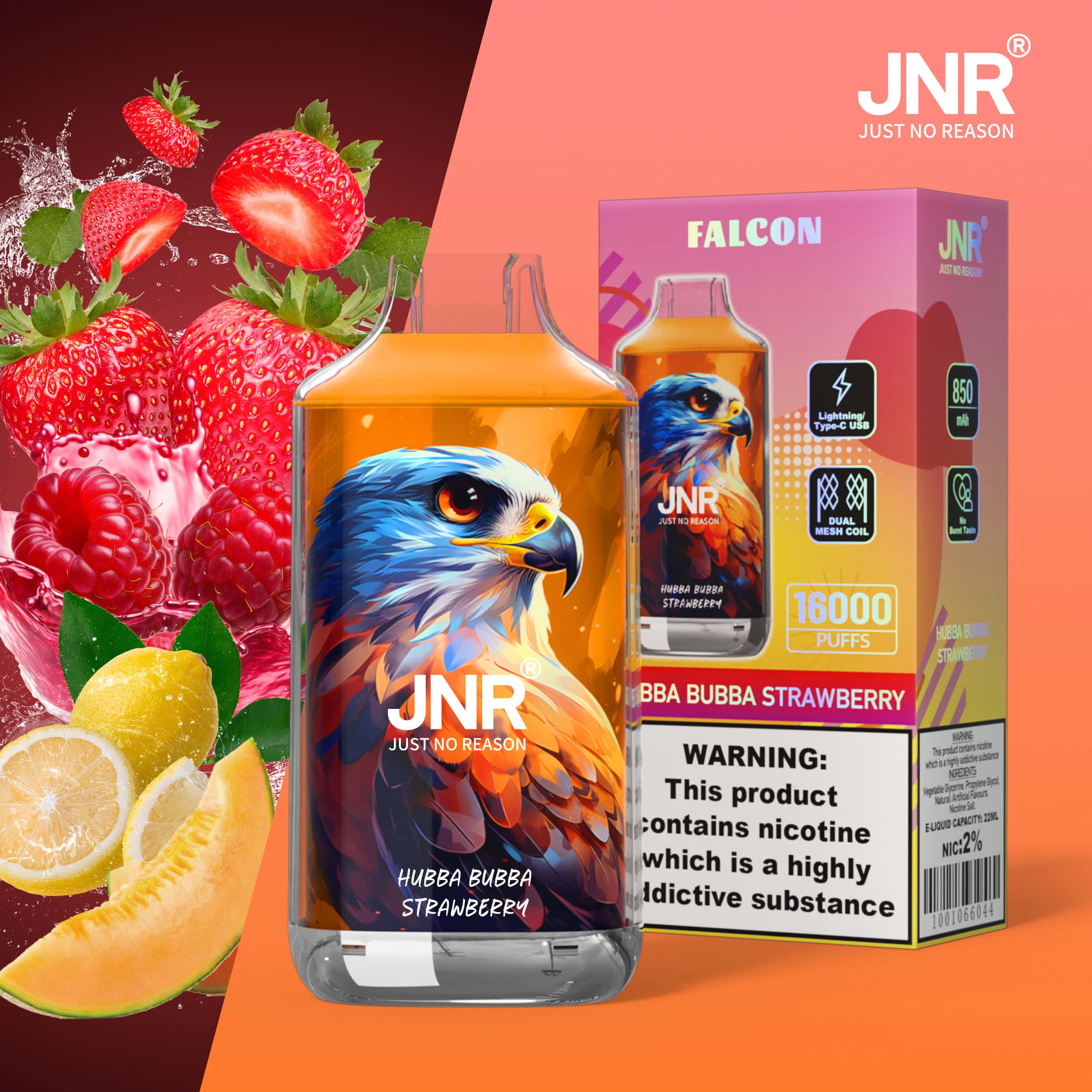 JNR Falcon 16000 Hubba Bubba Strawberry