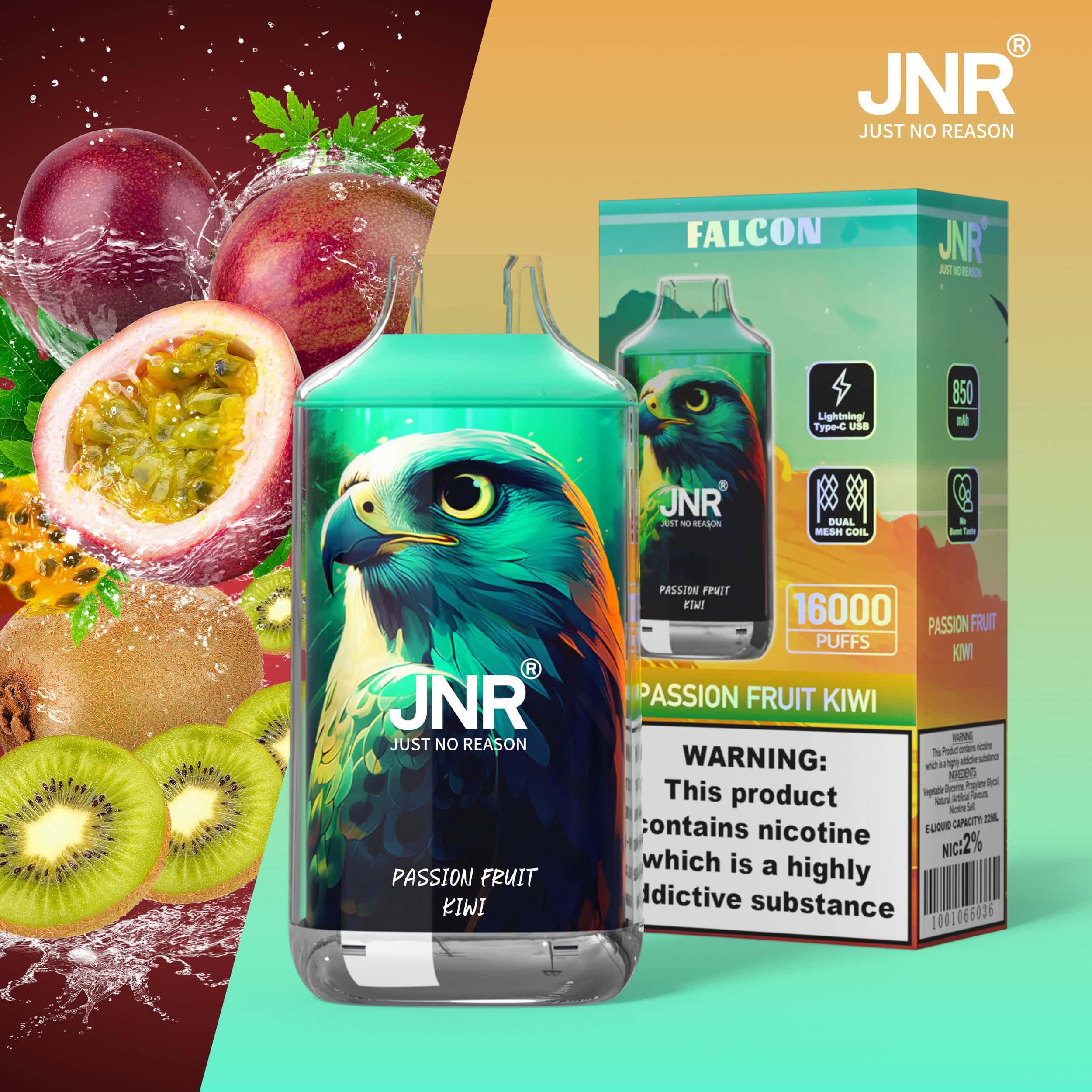 JNR Falcon 16000 Passion Fruit Kiwi