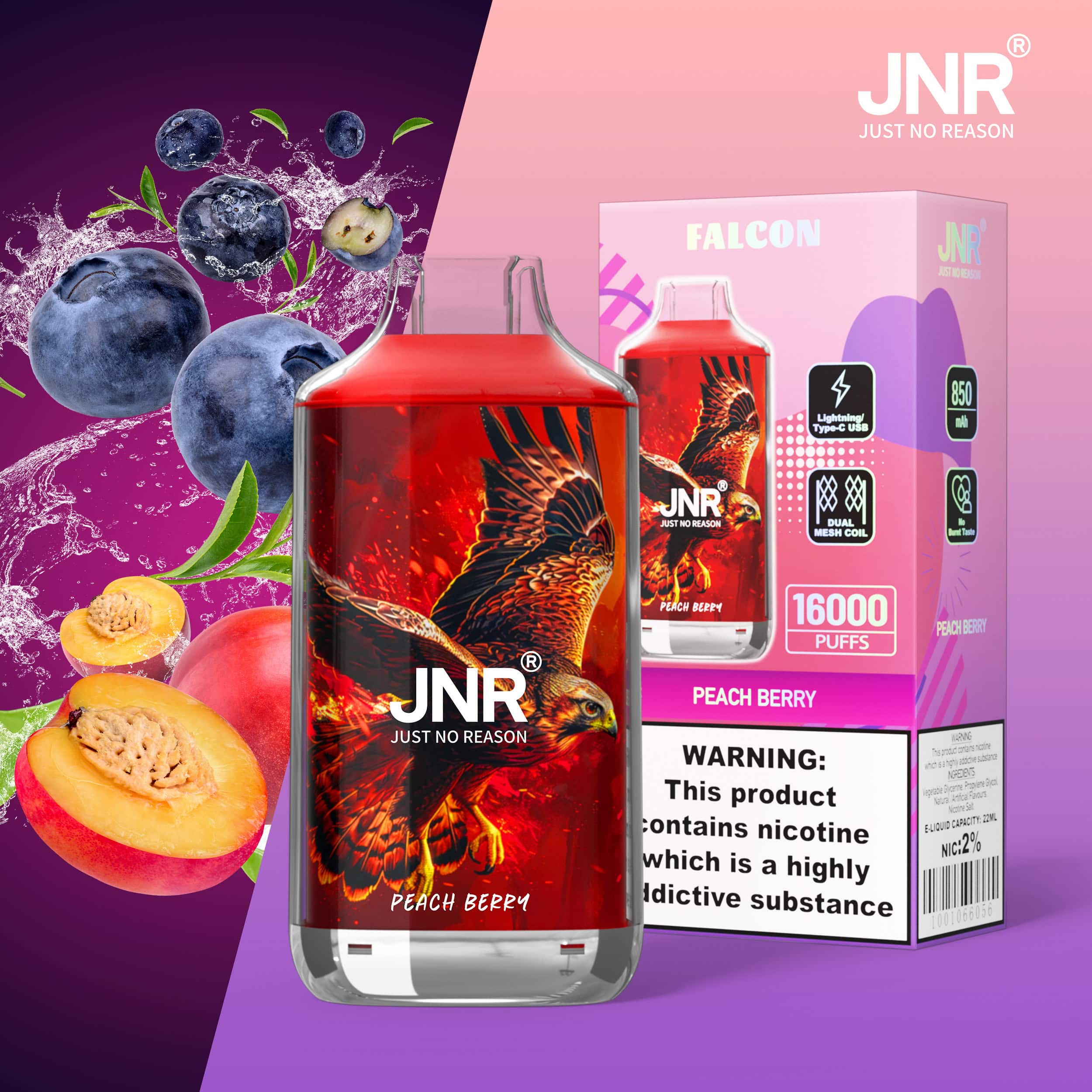 JNR Falcon 16000 Peach Berry