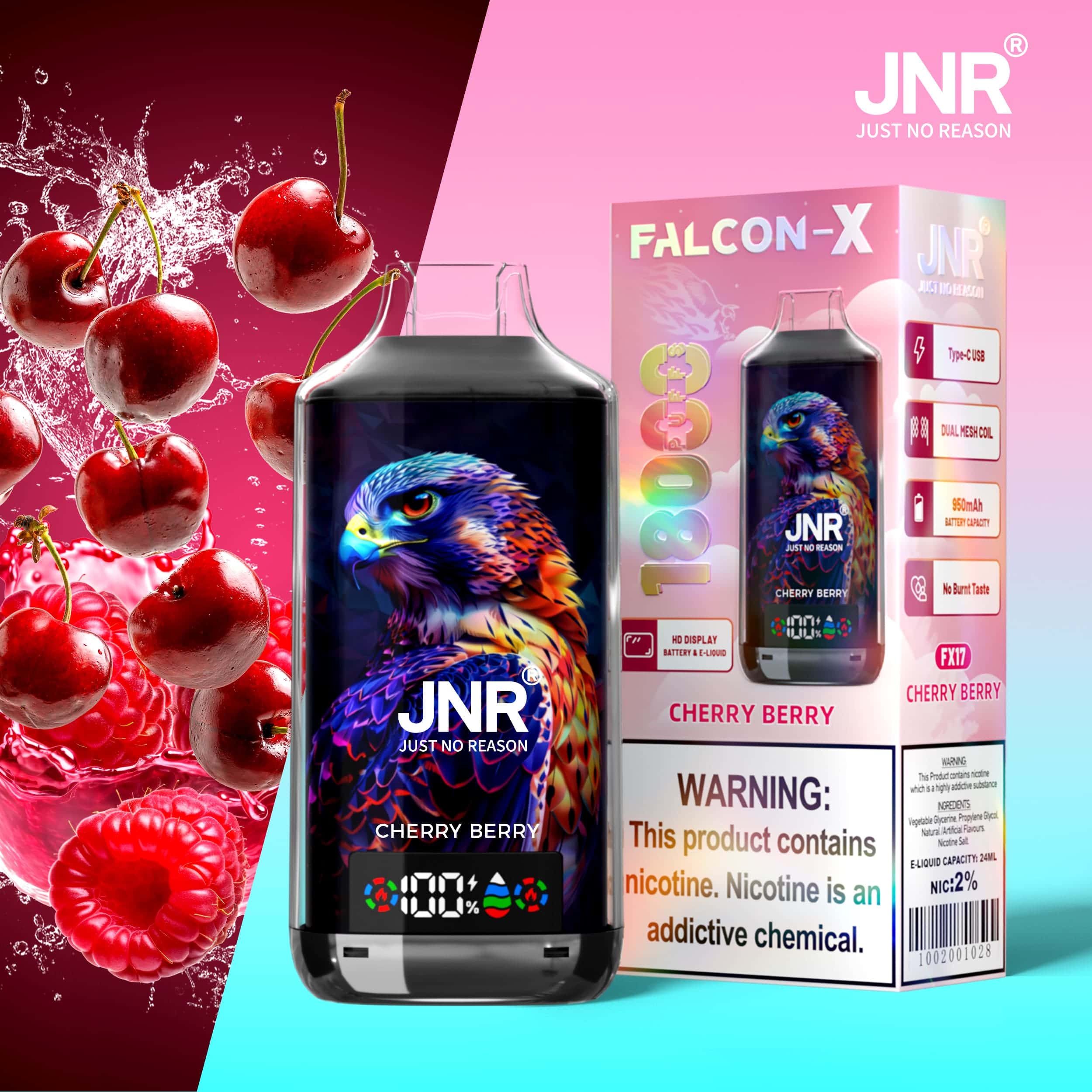 JNR Falcon X 18000 Cherry Berry – Bild 2