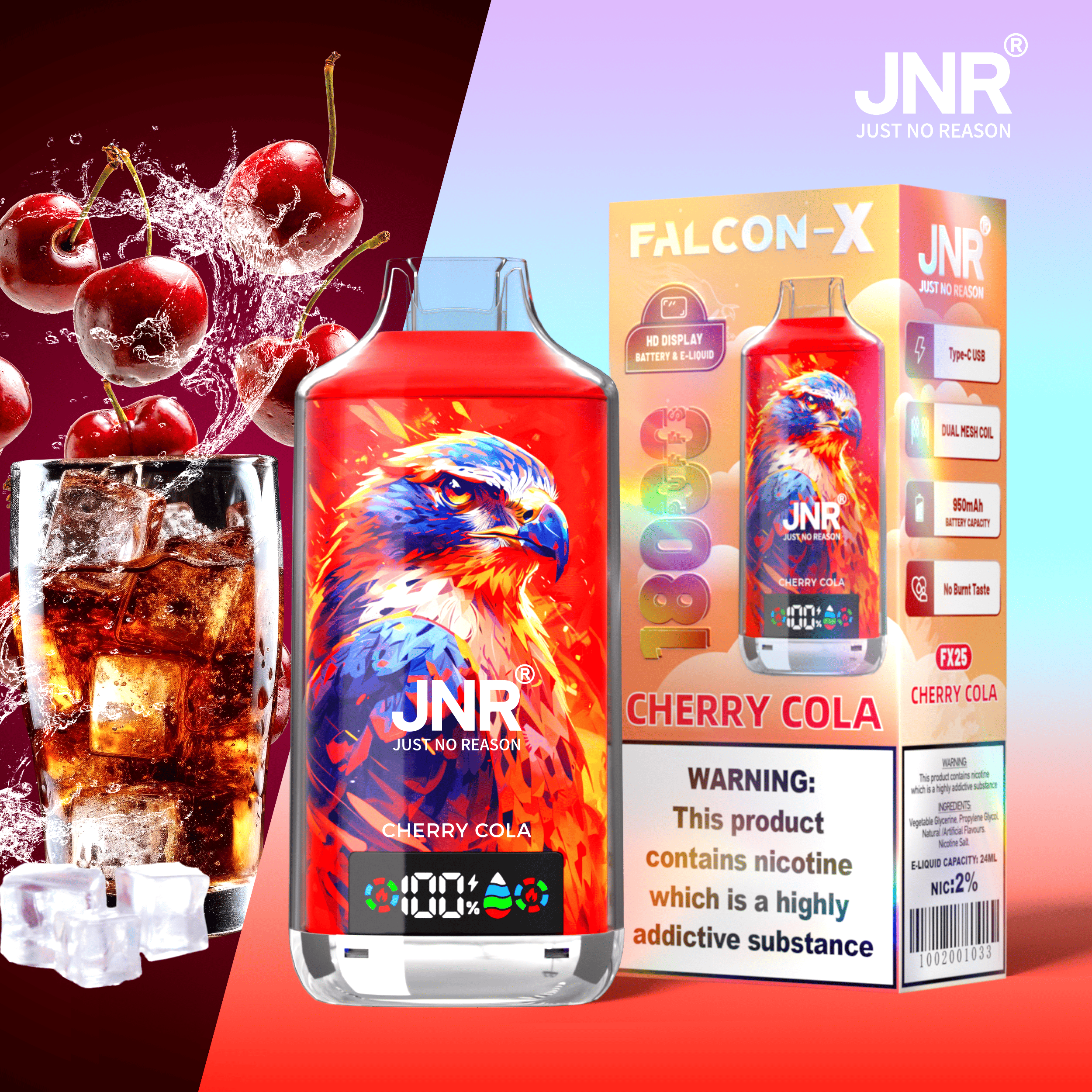JNR Falcon X 18000 Cherry Cola – Bild 2