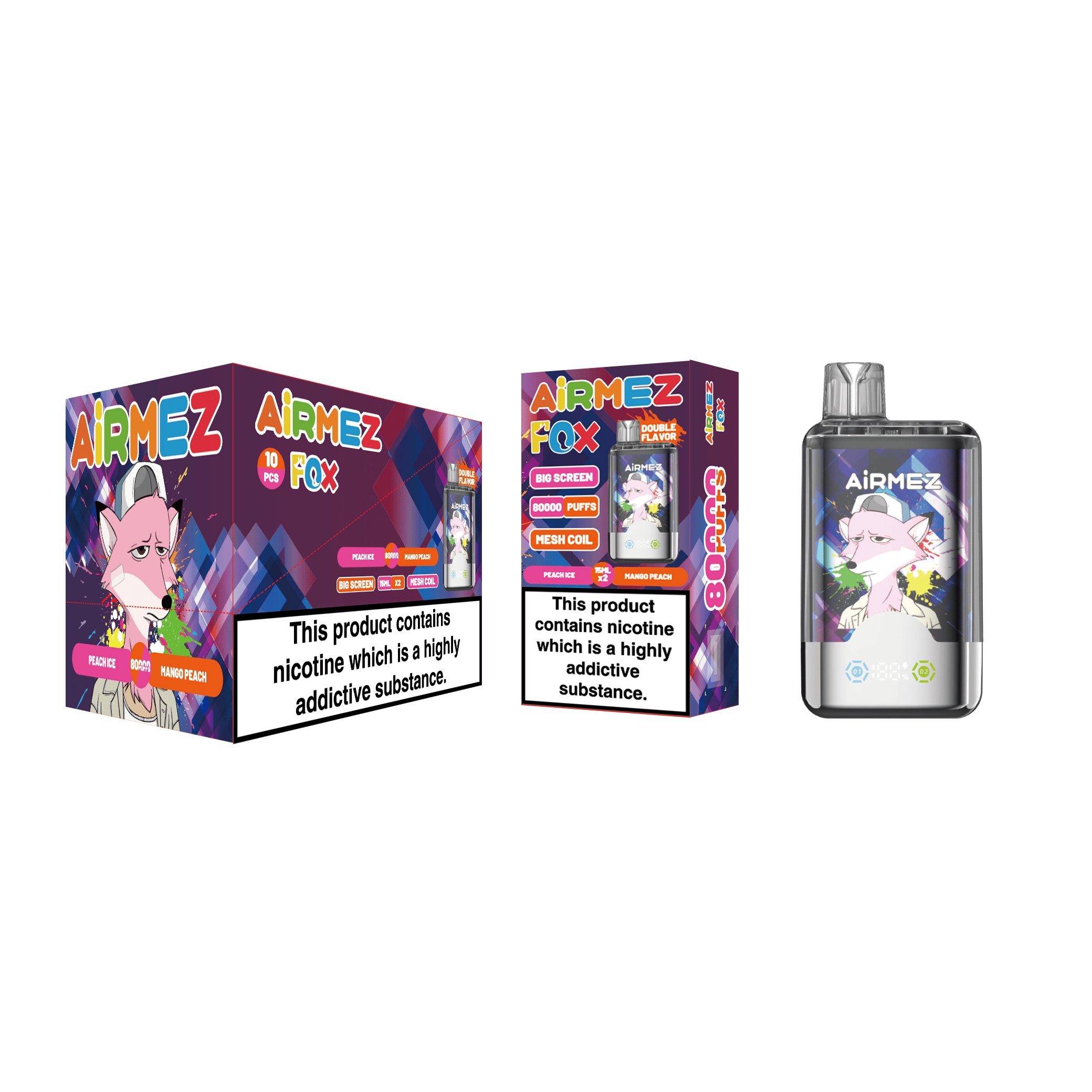 Airmez FOX 2 in 1 80000 Peach Ice & Mango Peach – Bild 2