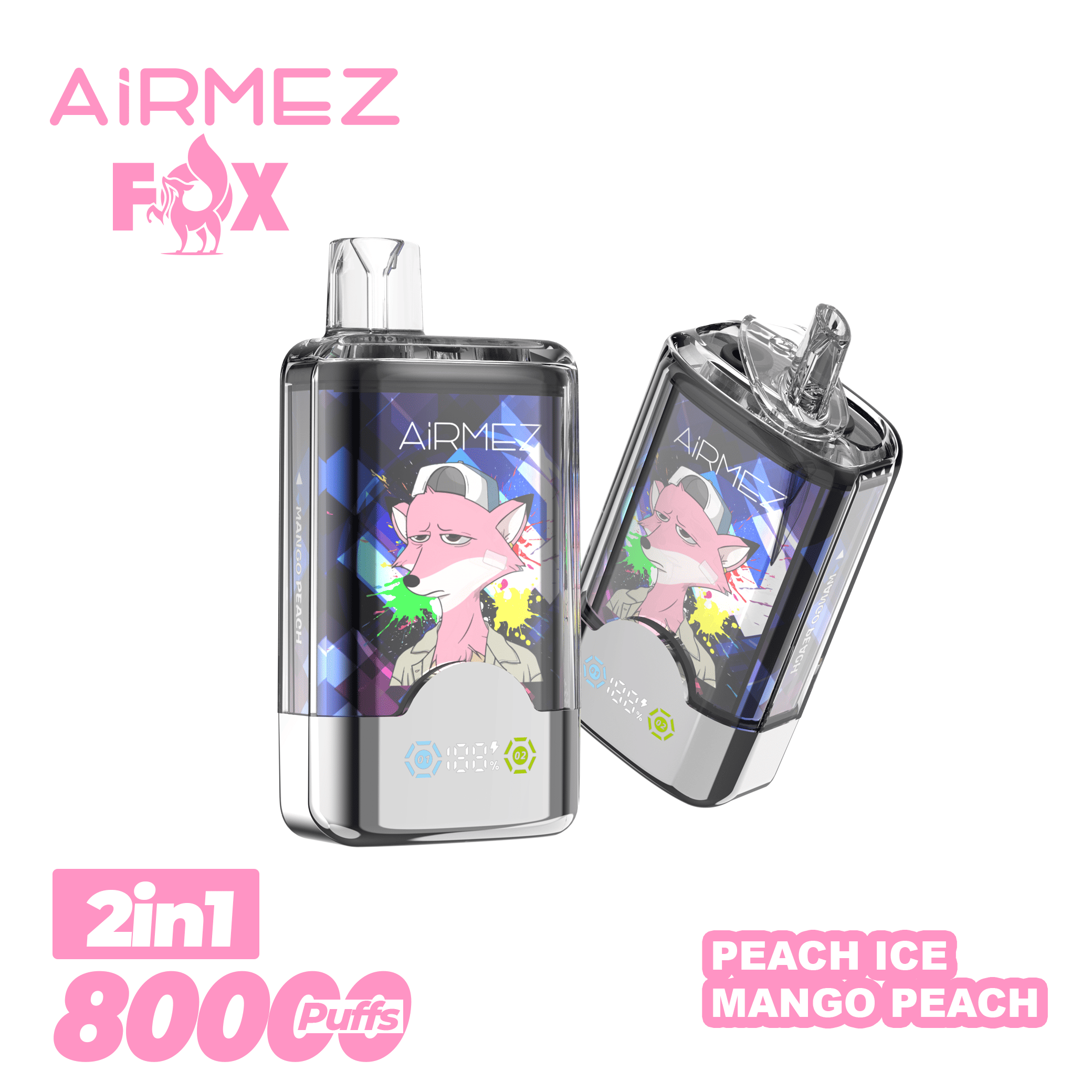 Airmez FOX 2 in 1 80000 Peach Ice & Mango Peach