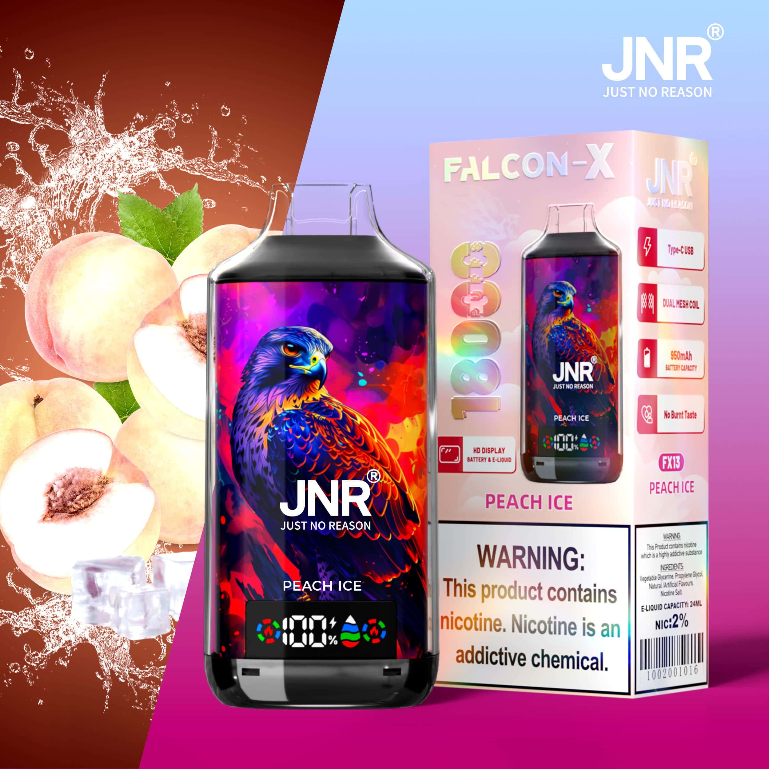 JNR Falcon X 18000 Peach Ice – Bild 2