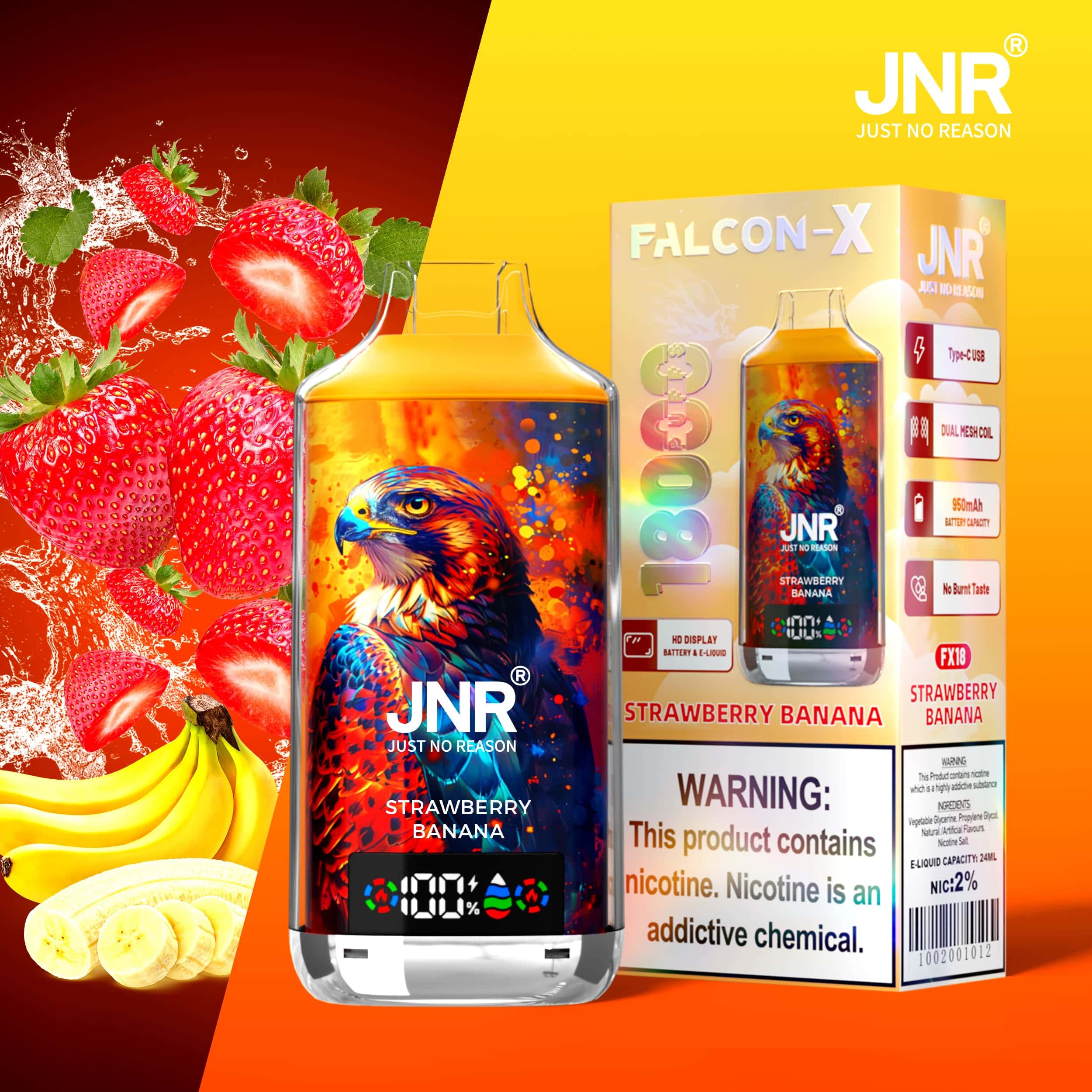 JNR Falcon X 18000 Strawberry Banana – Bild 2