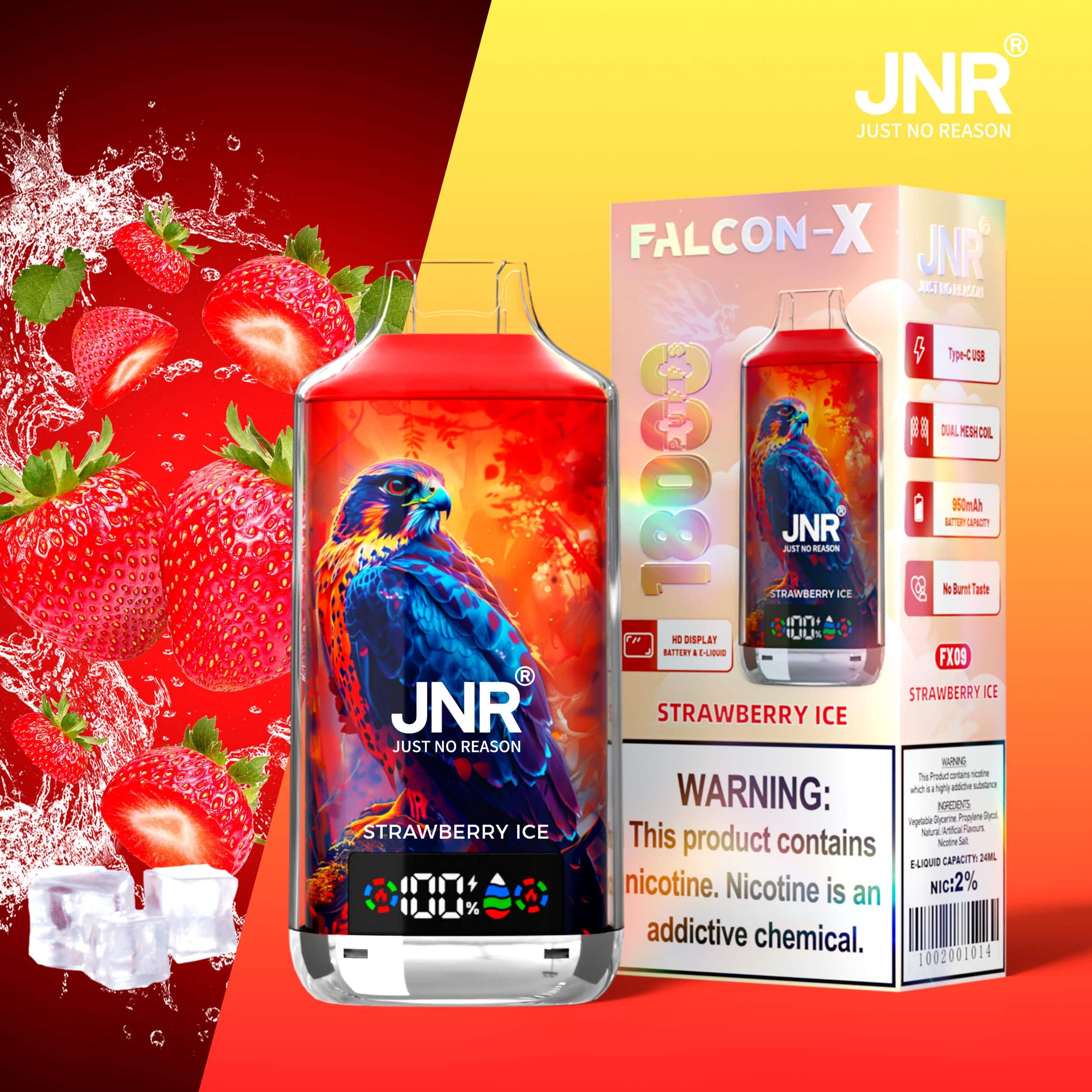 JNR Falcon X 18000 Strawberry Ice – Bild 2