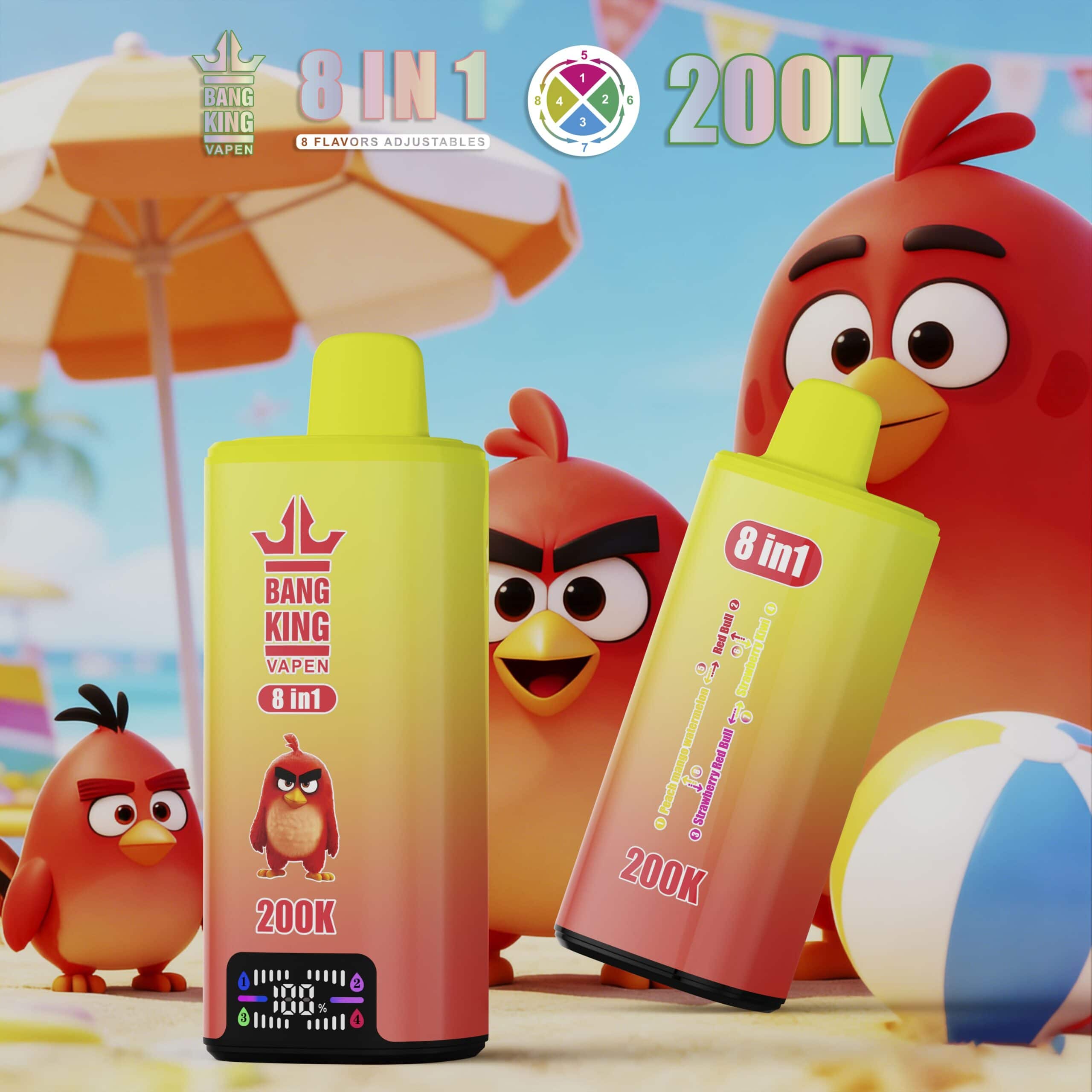 Bang King 200K Peach Mango Watermelon & Red Bull & Strawberry Red Bull & Strawberry Kiwi