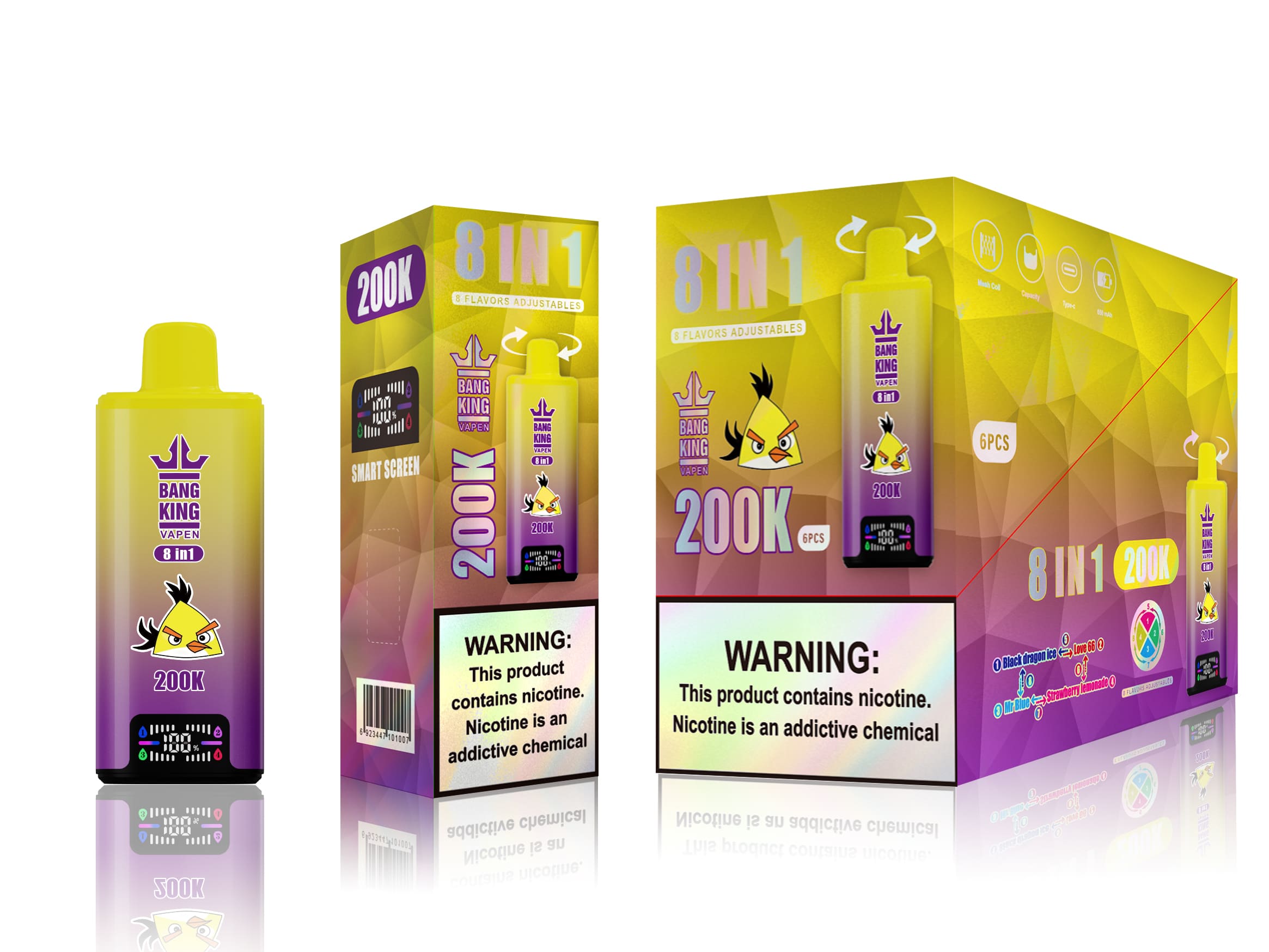 Bang King 200K Black Dragon Ice & Love 66 & Mr Blue & Strawberry Lemonade – Bild 2