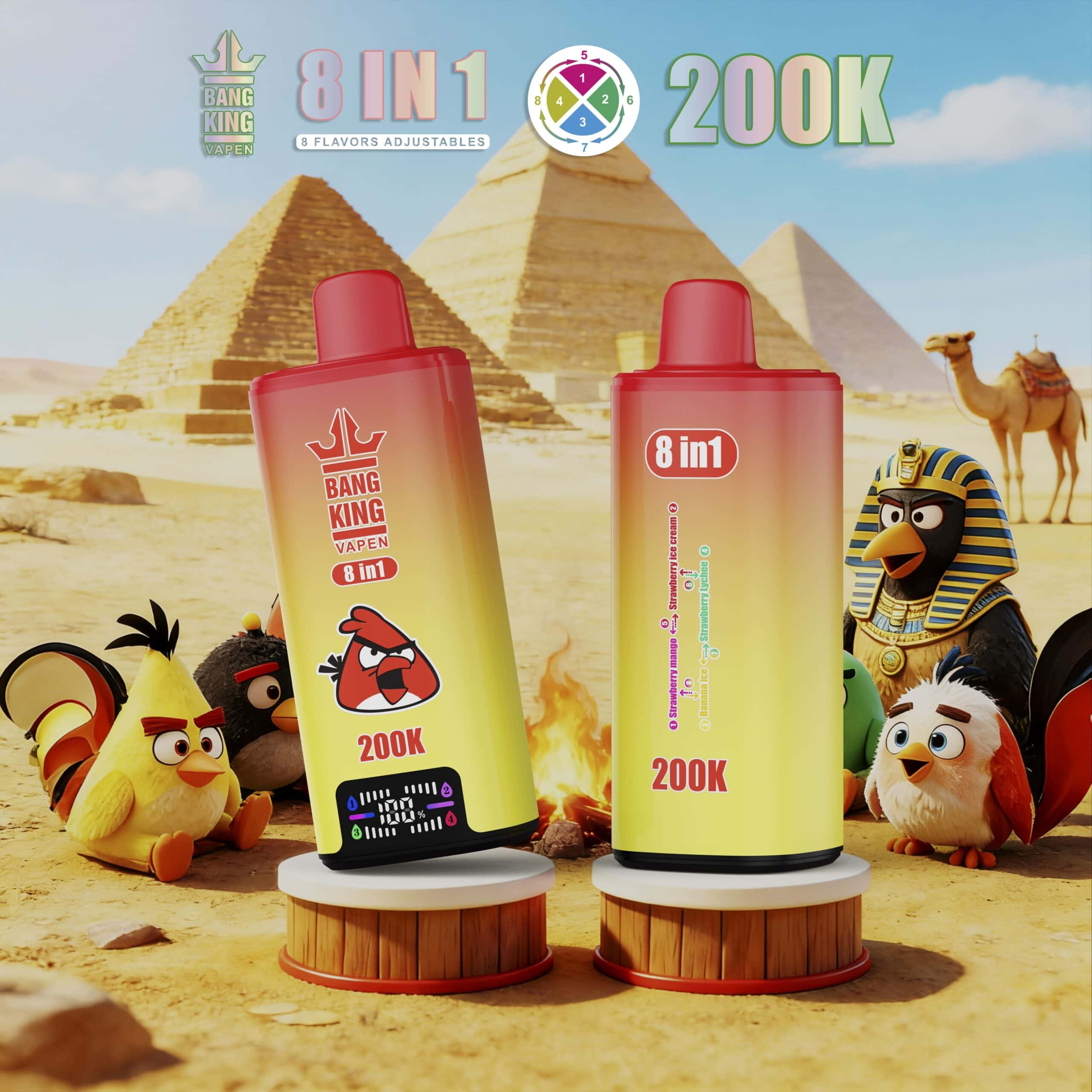 Bang King 200K Strawberry Mango & Strawberry Ice Cream & Banana Ice & Strawberry Lychee