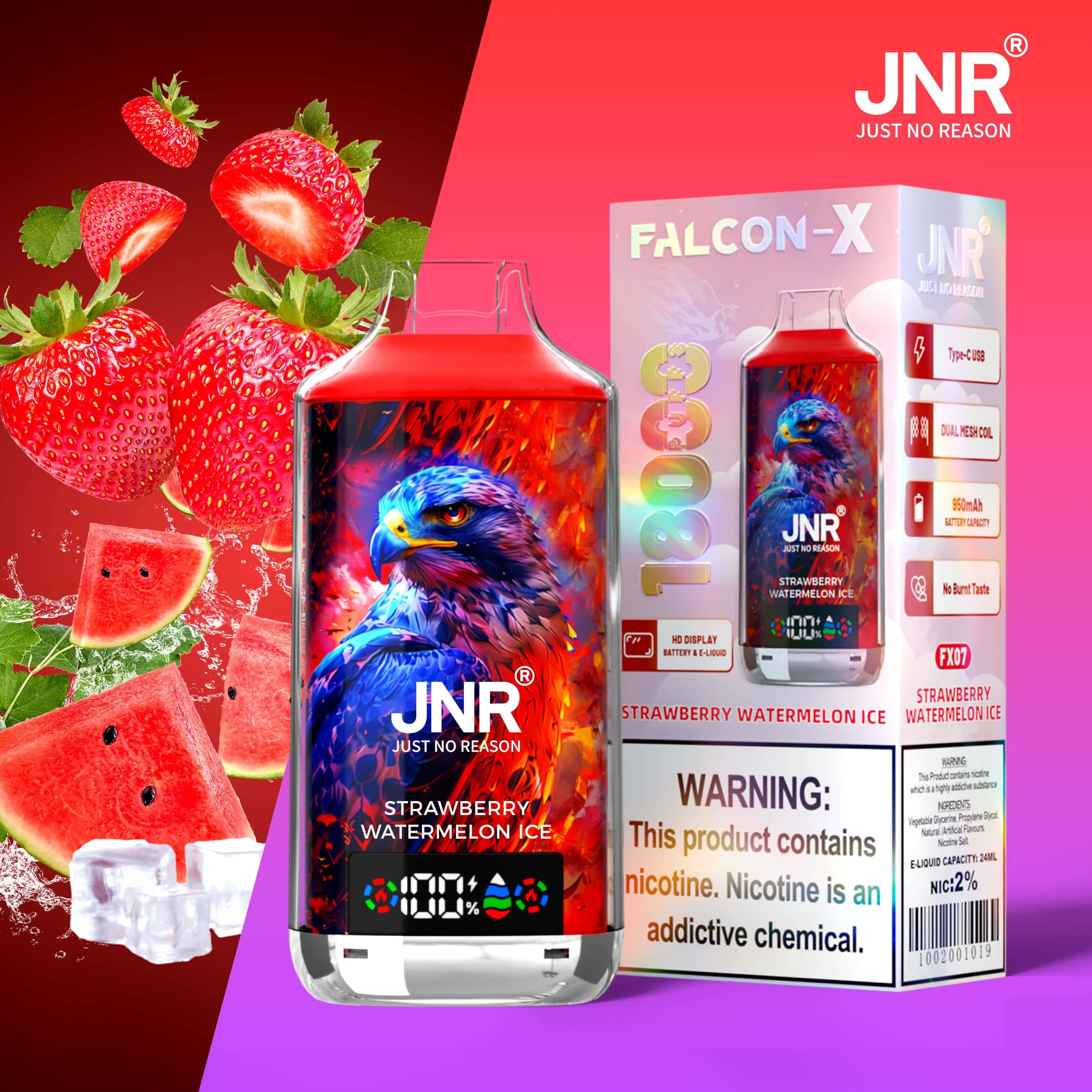 JNR Falcon X 18000 Strawberry Watermelon Ice – Bild 2