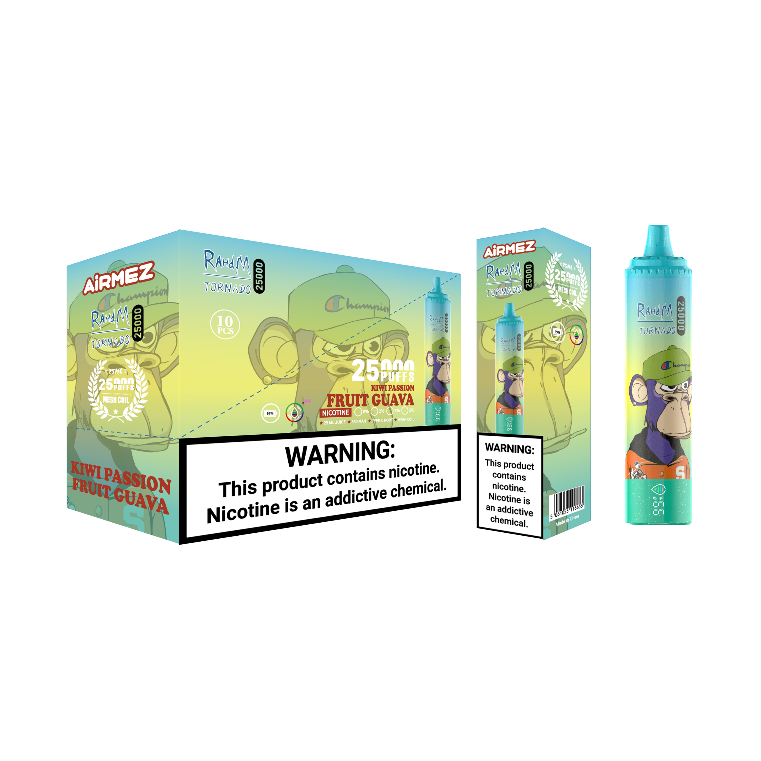 Airmez Tornado 25000 Kiwi Passion Fruit Guava – Bild 2