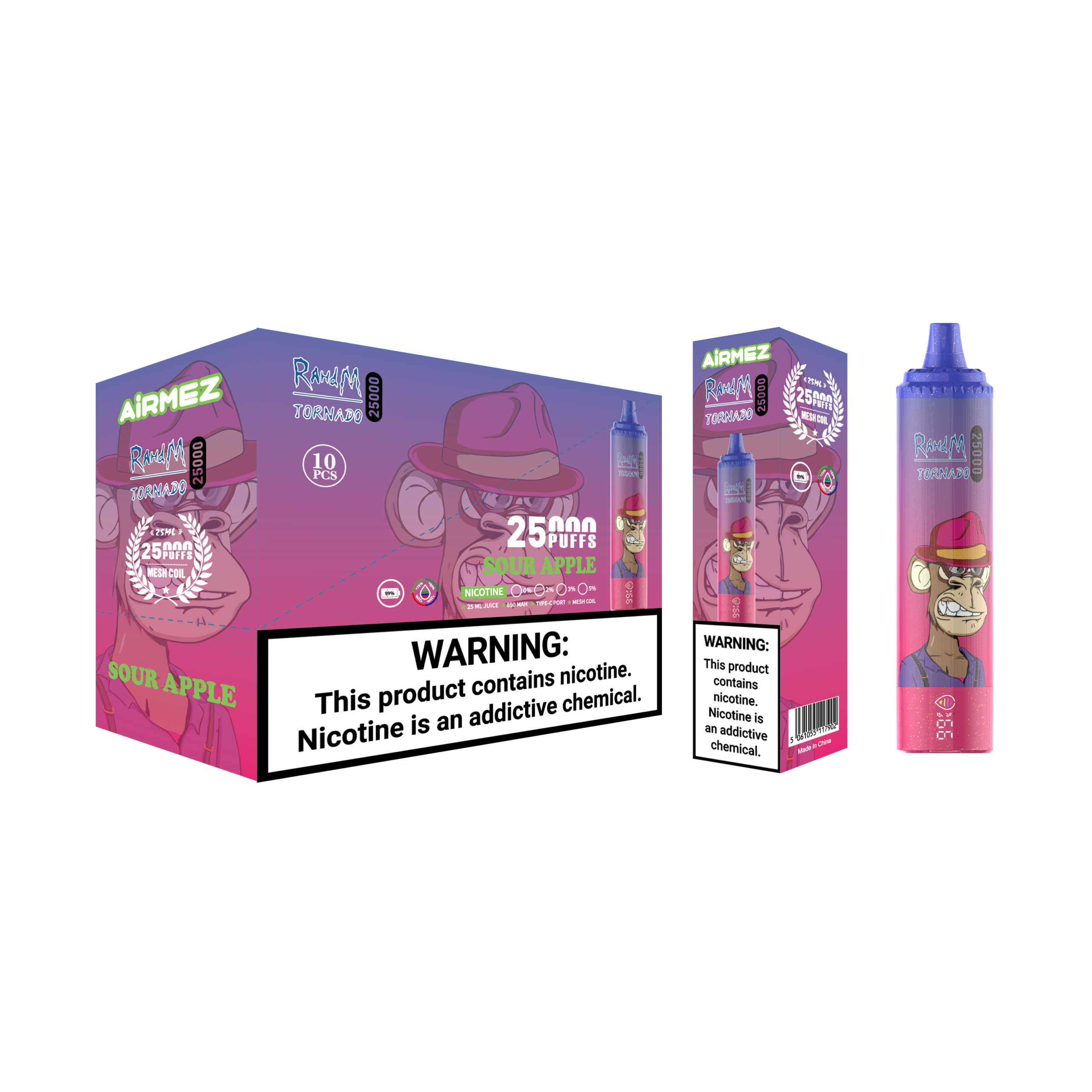 Airmez Tornado 25000 Sour Apple – Bild 2