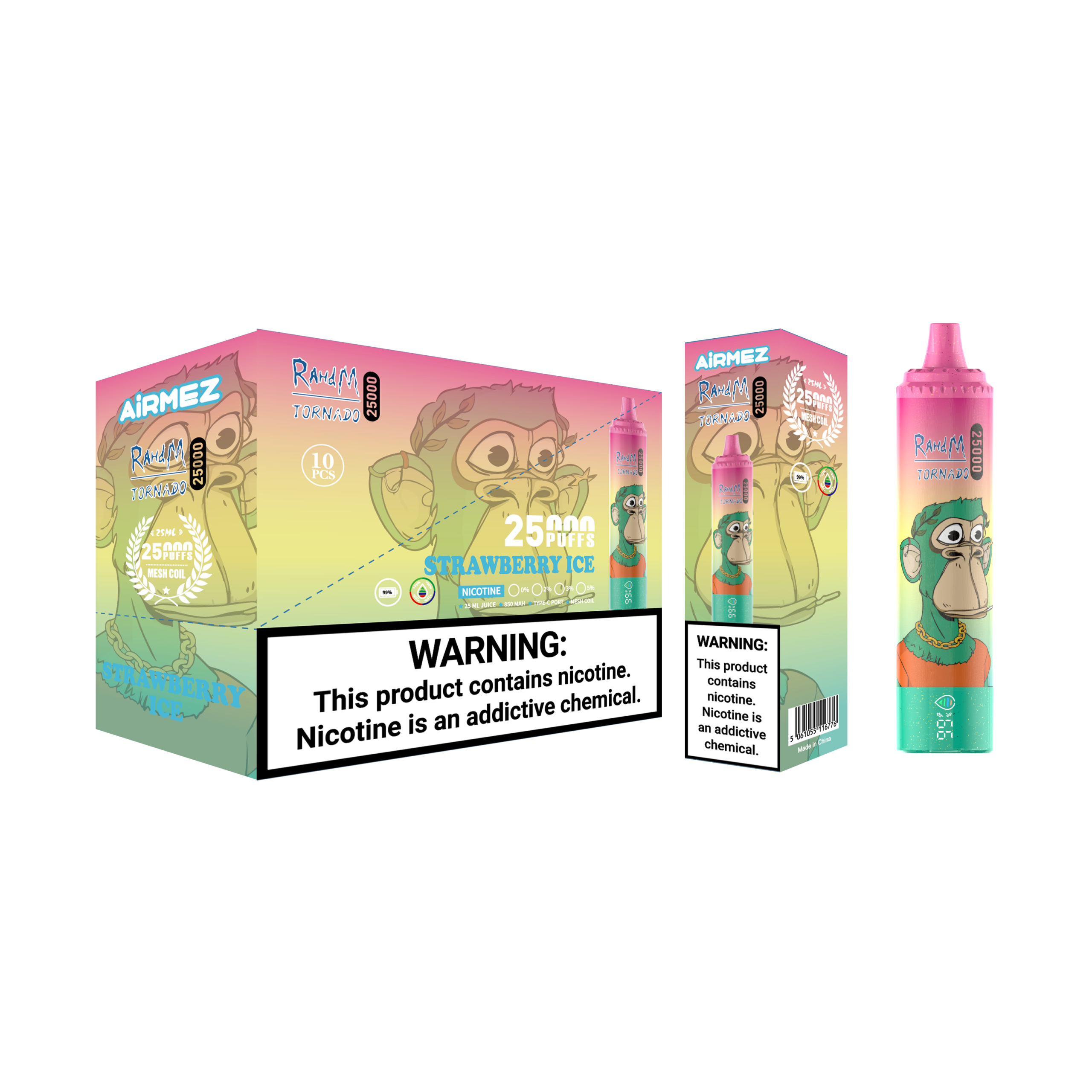 Airmez Tornado 25000 Strawberry Ice – Bild 2