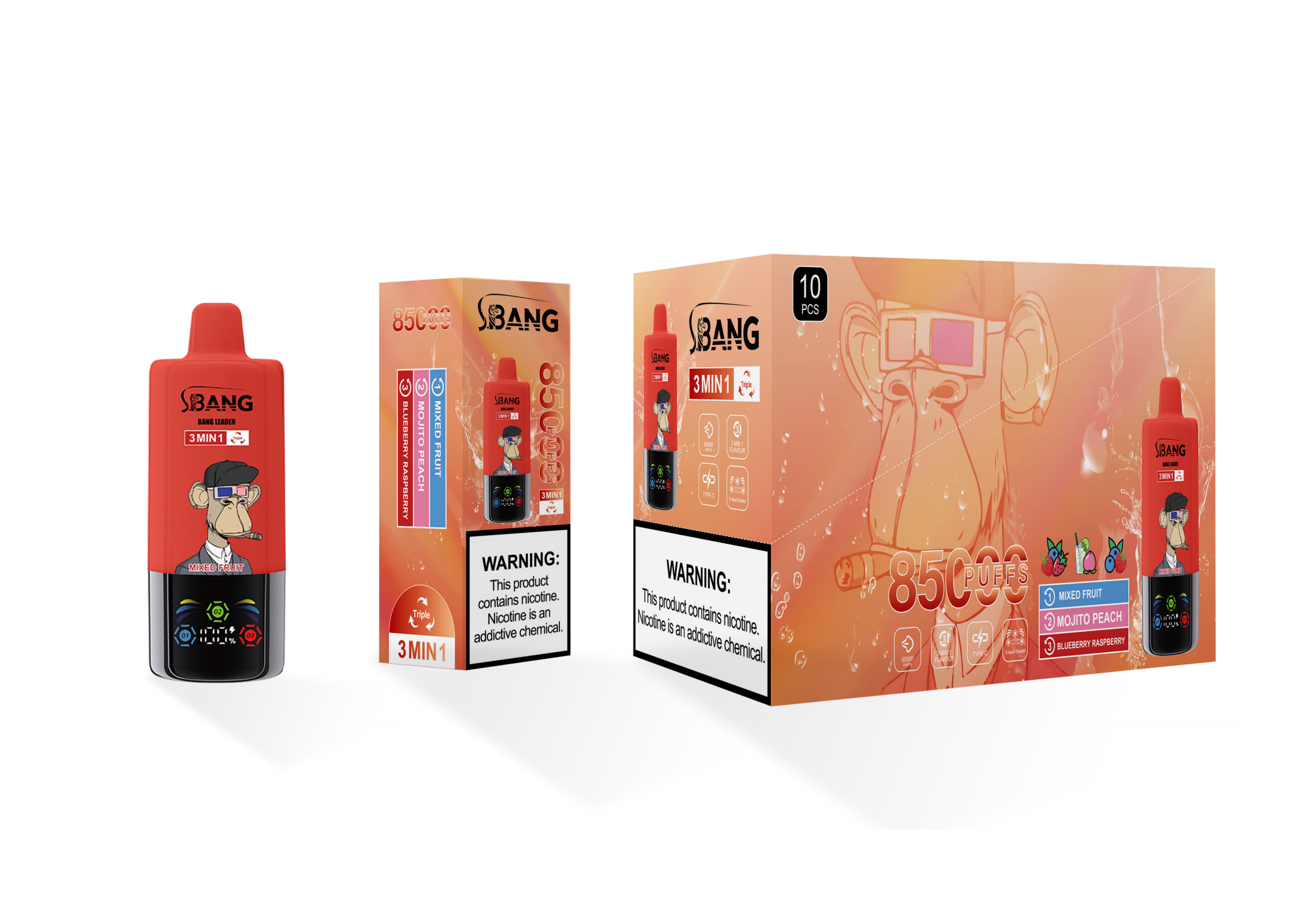 Bang Leader 85000 Mixed Fruit & Mojito Peach & Blueberry Raspberry – Bild 2