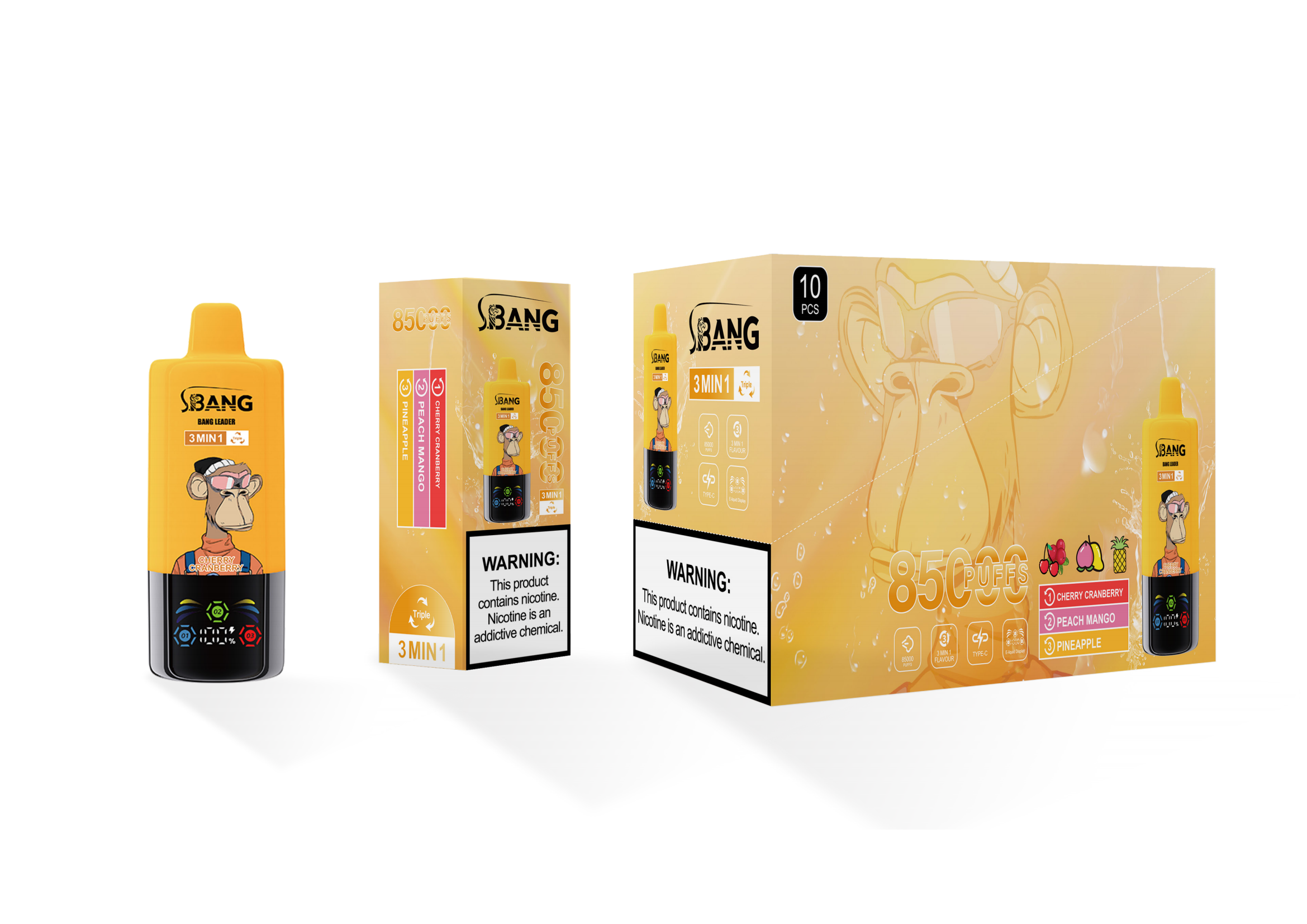 Bang Leader 85000 Cherry Cranberry & Peach Mango & Pineapple – Bild 2