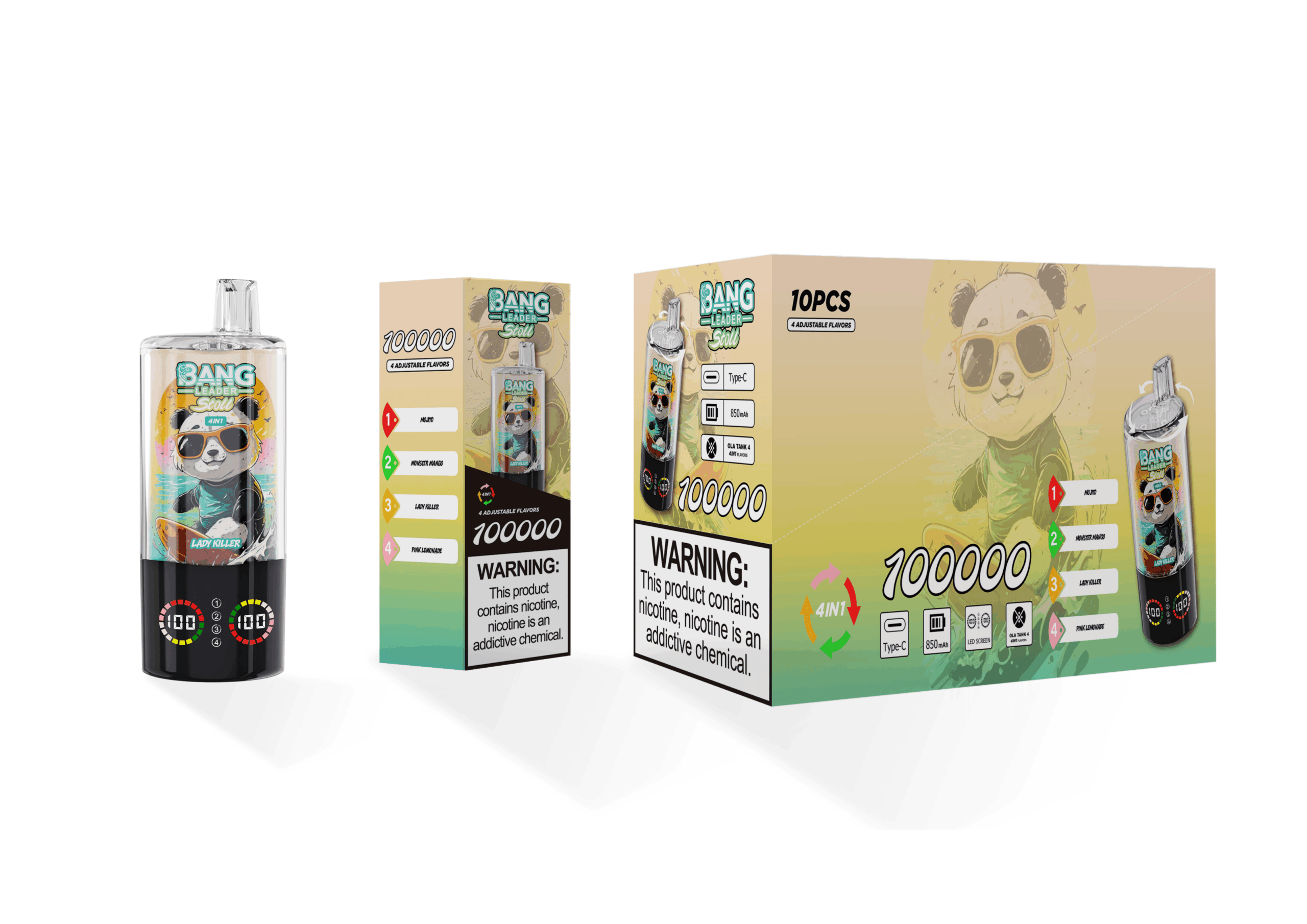 Bang Leader Stoll 100K Mojito & Monster Mango & Lady Killer & Pink Lemonade – Bild 2