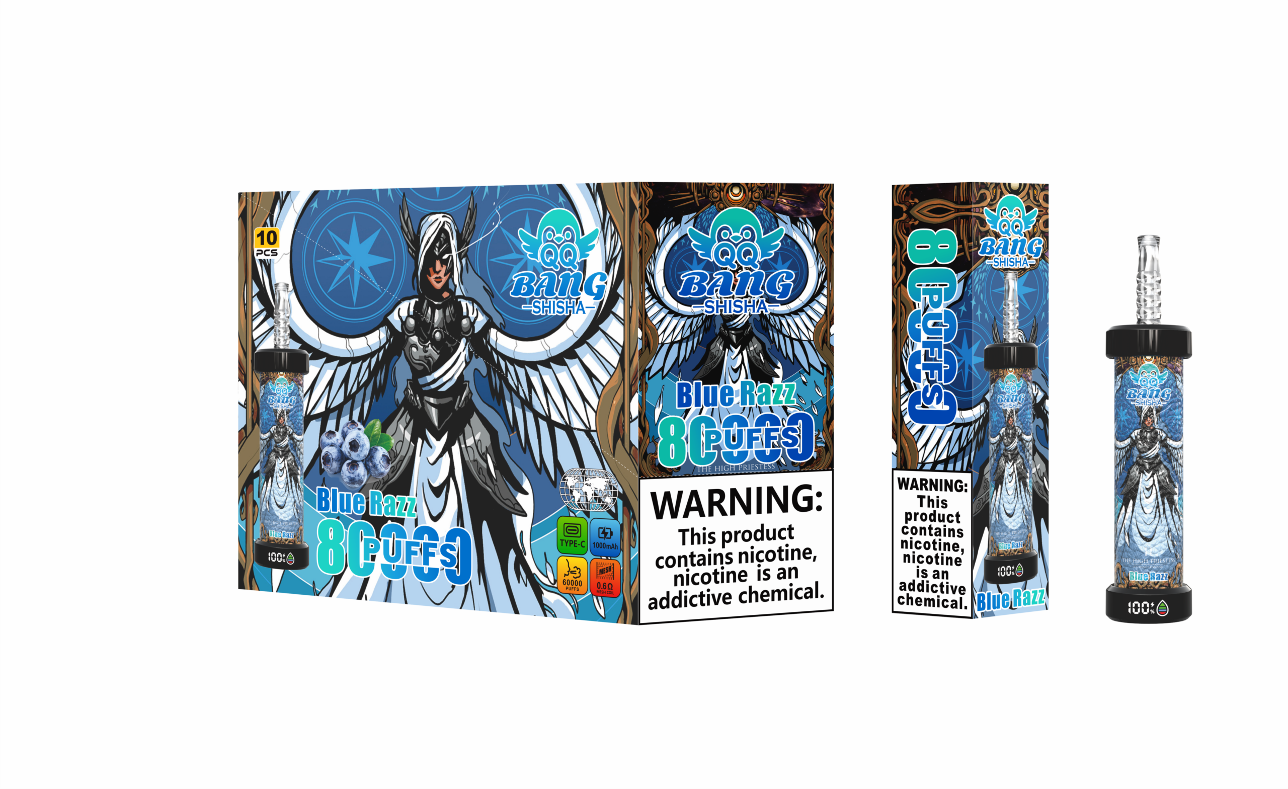 QQ Bang Shisha 80K Blue Razz – Bild 2