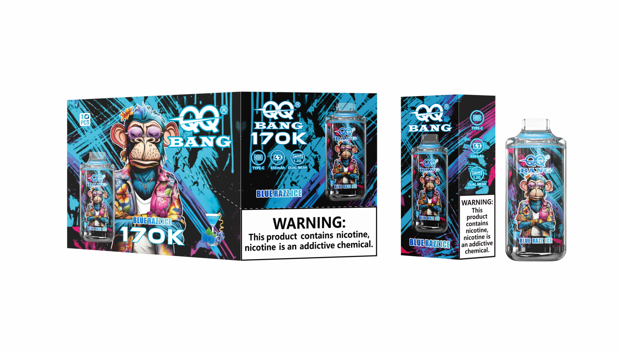 QQ Bang 170K Blue Razz Ice – Bild 2