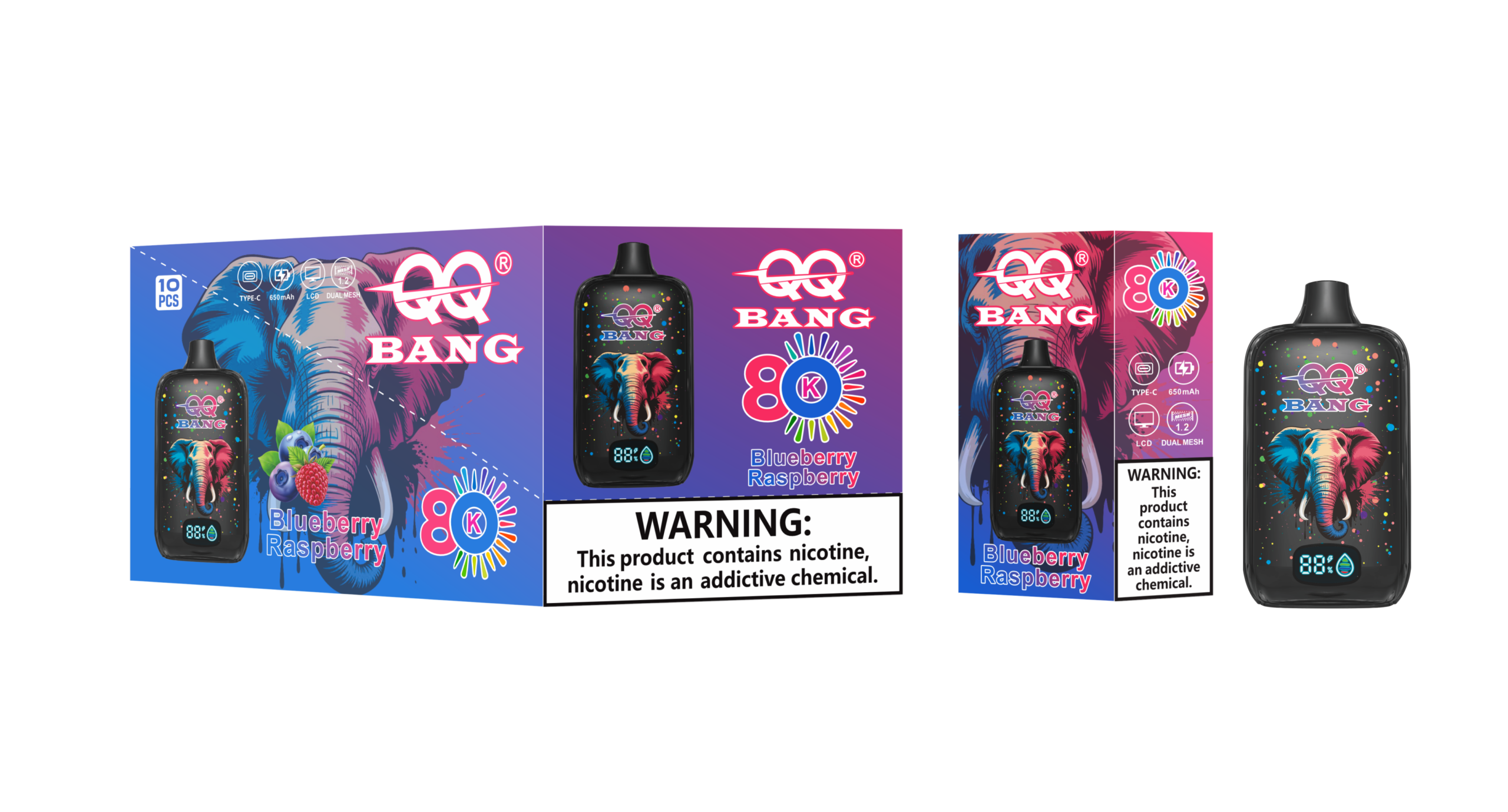 QQ Bang 80K Blueberry Raspberry - Image 2