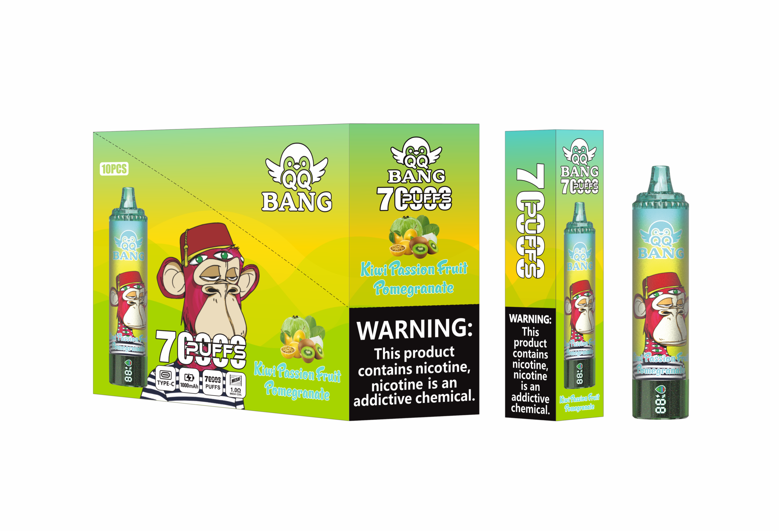 QQ Bang 70K Kiwi Passion Fruit Pomegranate – Bild 2