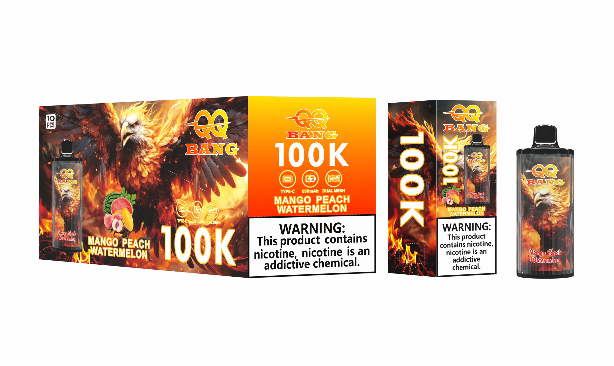 QQ Bang 100K Mango Peach Watermelon - Image 2