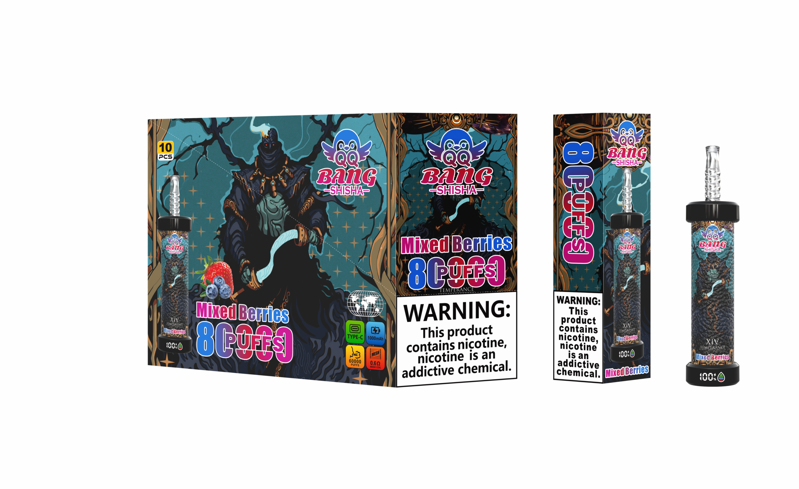 QQ Bang Shisha 80K Mixed Berries – Bild 2