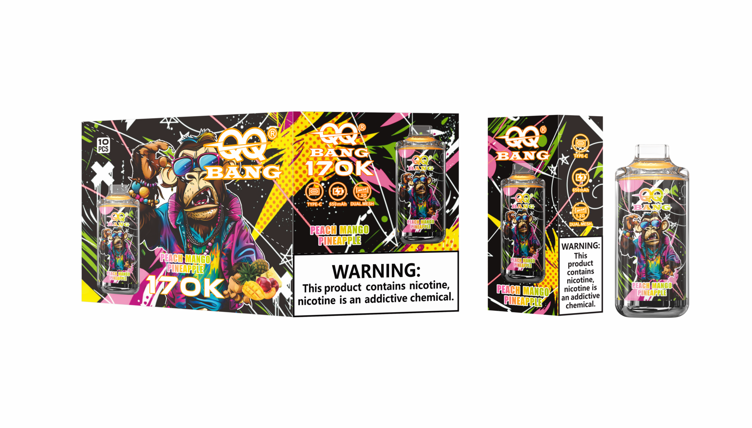 QQ Bang 170K Peach Mango Pineapple – Bild 2