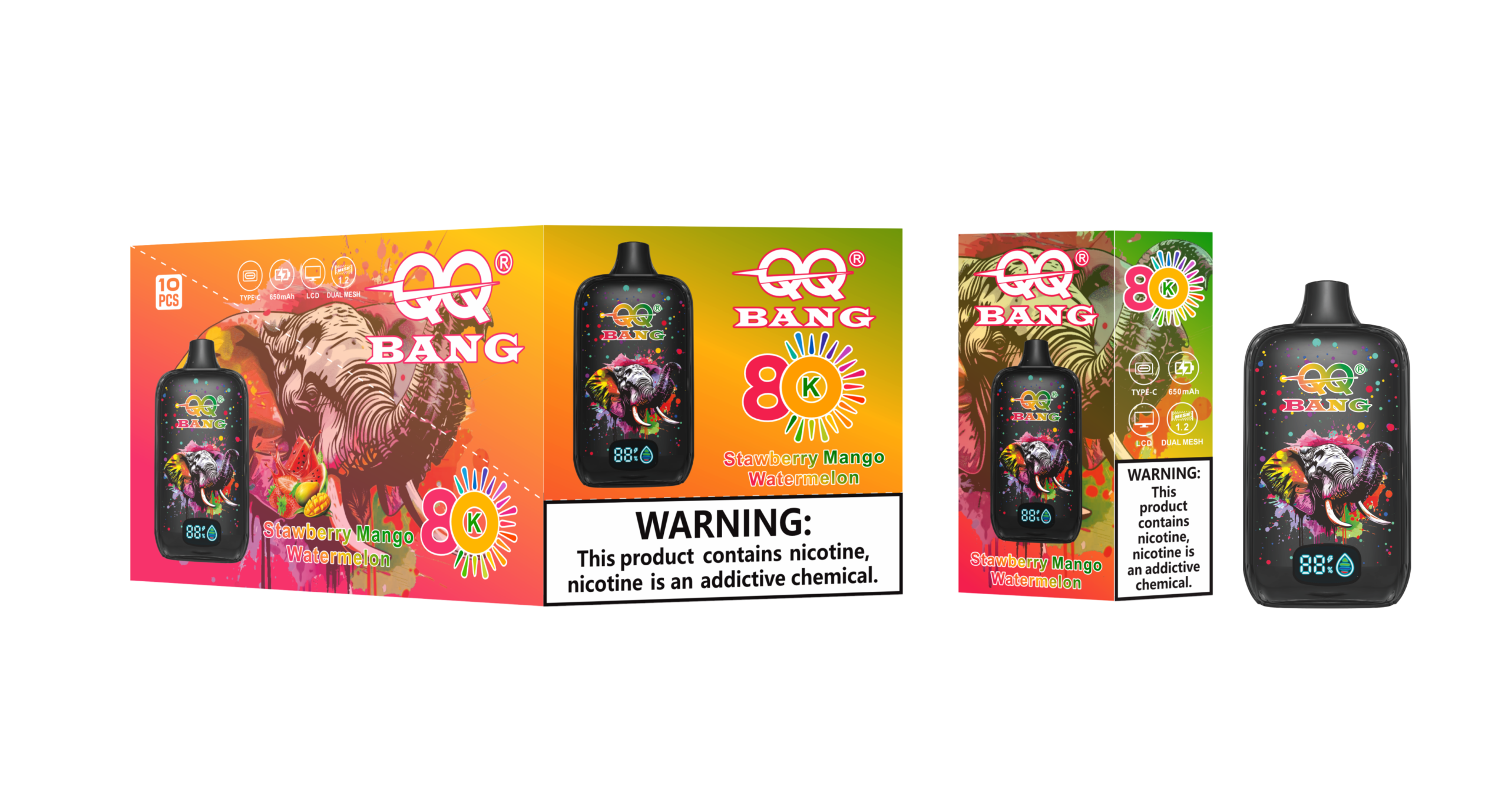 QQ Bang 80K Strawberry Mango Watermelon - Image 2