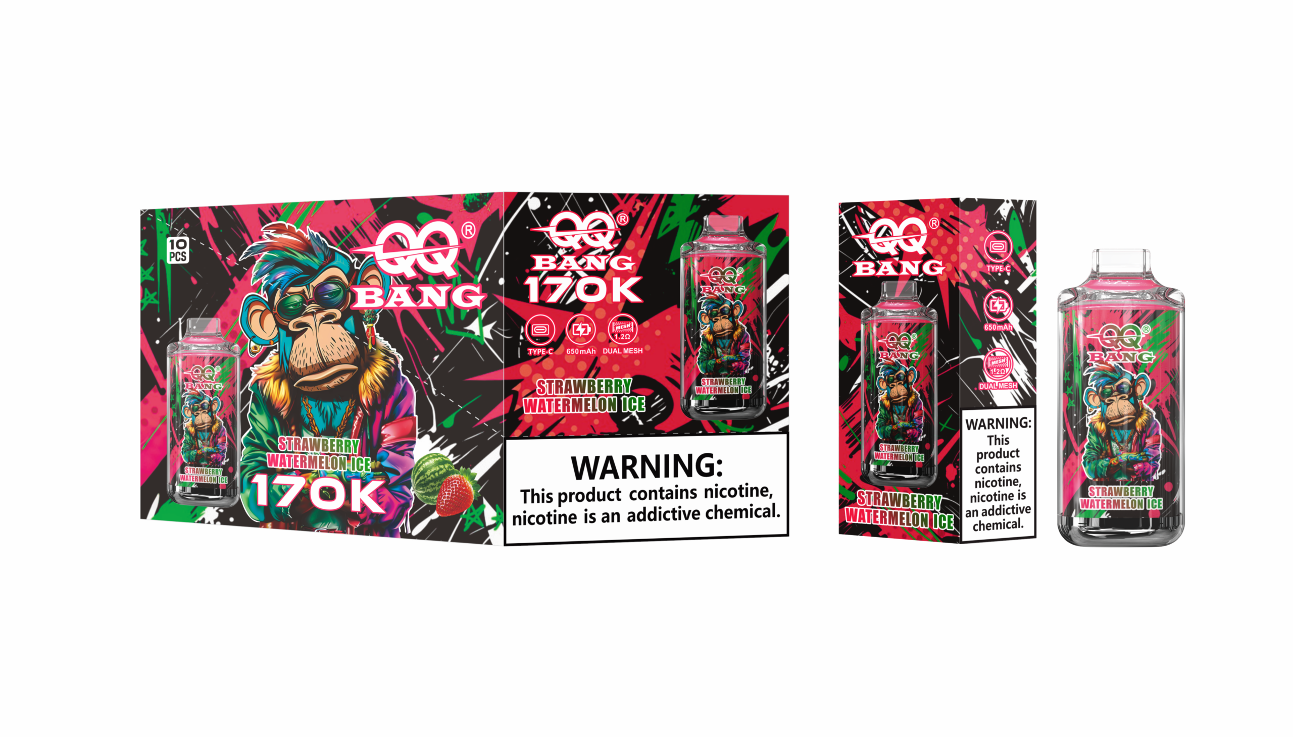 QQ Bang 170K Strawberry Watermelon Ice – Bild 2